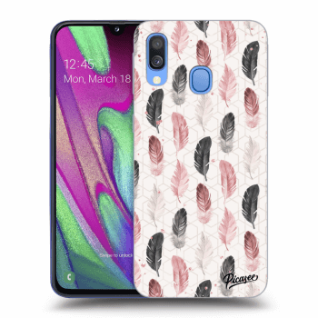Picasee Samsung Galaxy A40 A405F Hülle - Transparentes Silikon - Feather 2