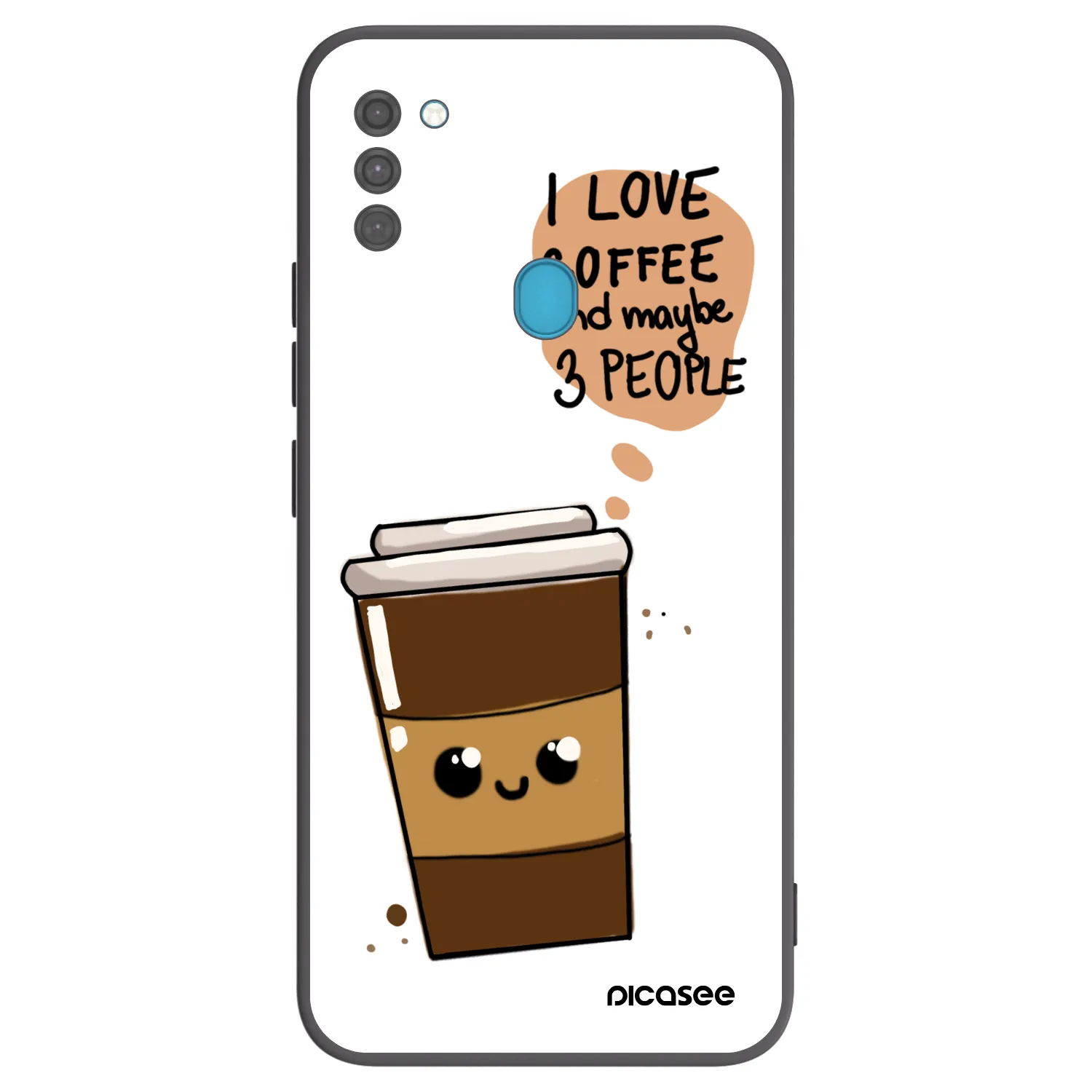 Picasee Samsung Galaxy M11 Hülle - Schwarzes Silikon - Cute coffee