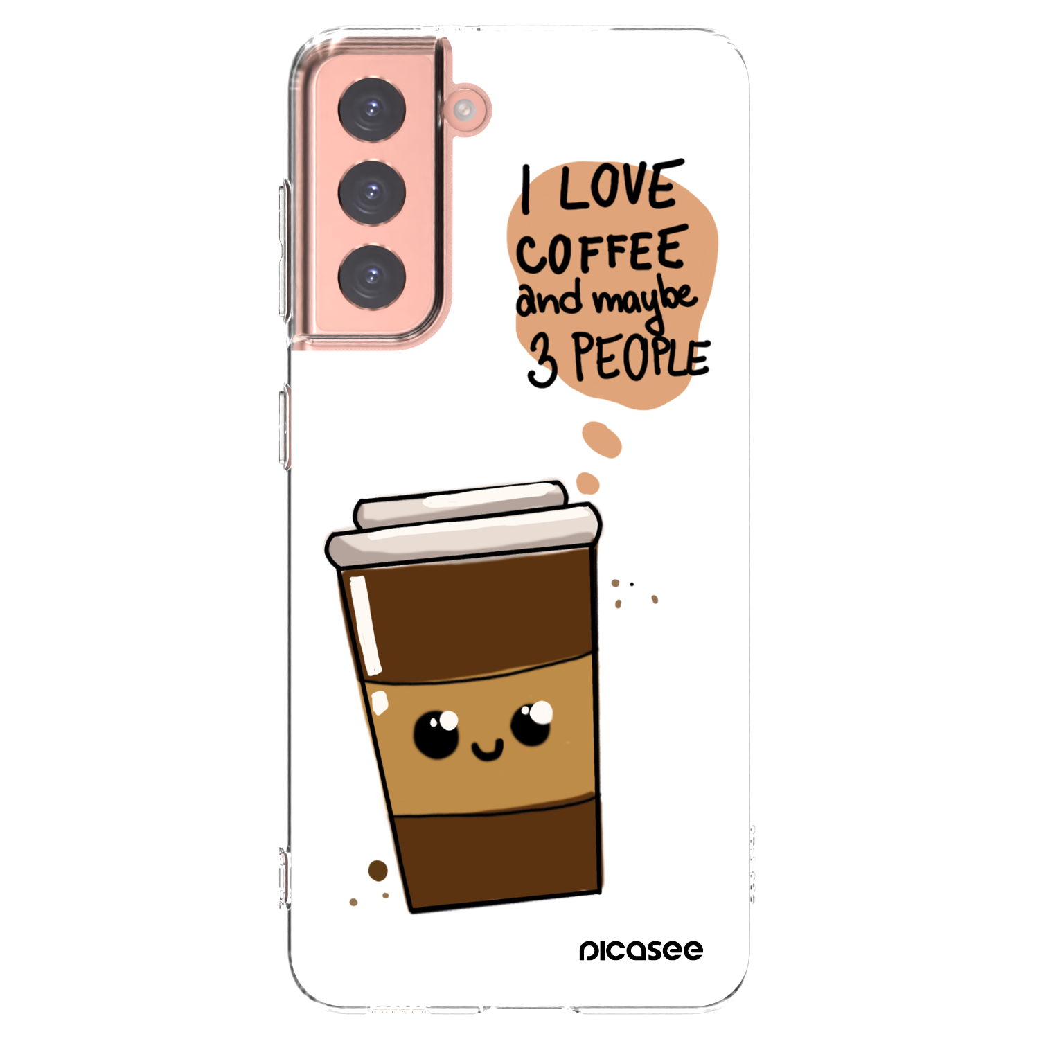 Picasee Samsung Galaxy S21 5G G991B Hülle - Transparentes Silikon - Cute coffee