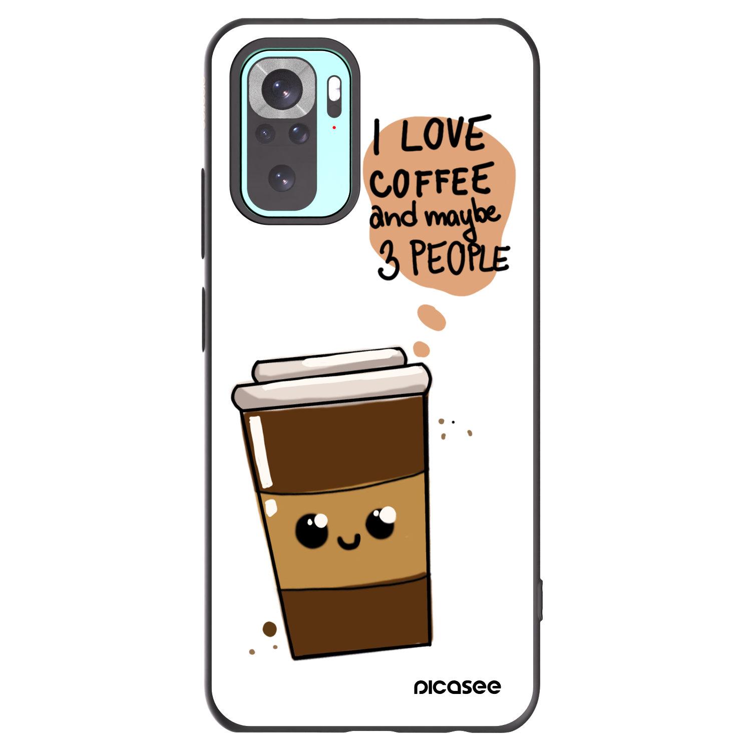 Picasee Xiaomi Redmi Note 10 Pro Hülle - Schwarzes Silikon - Cute coffee