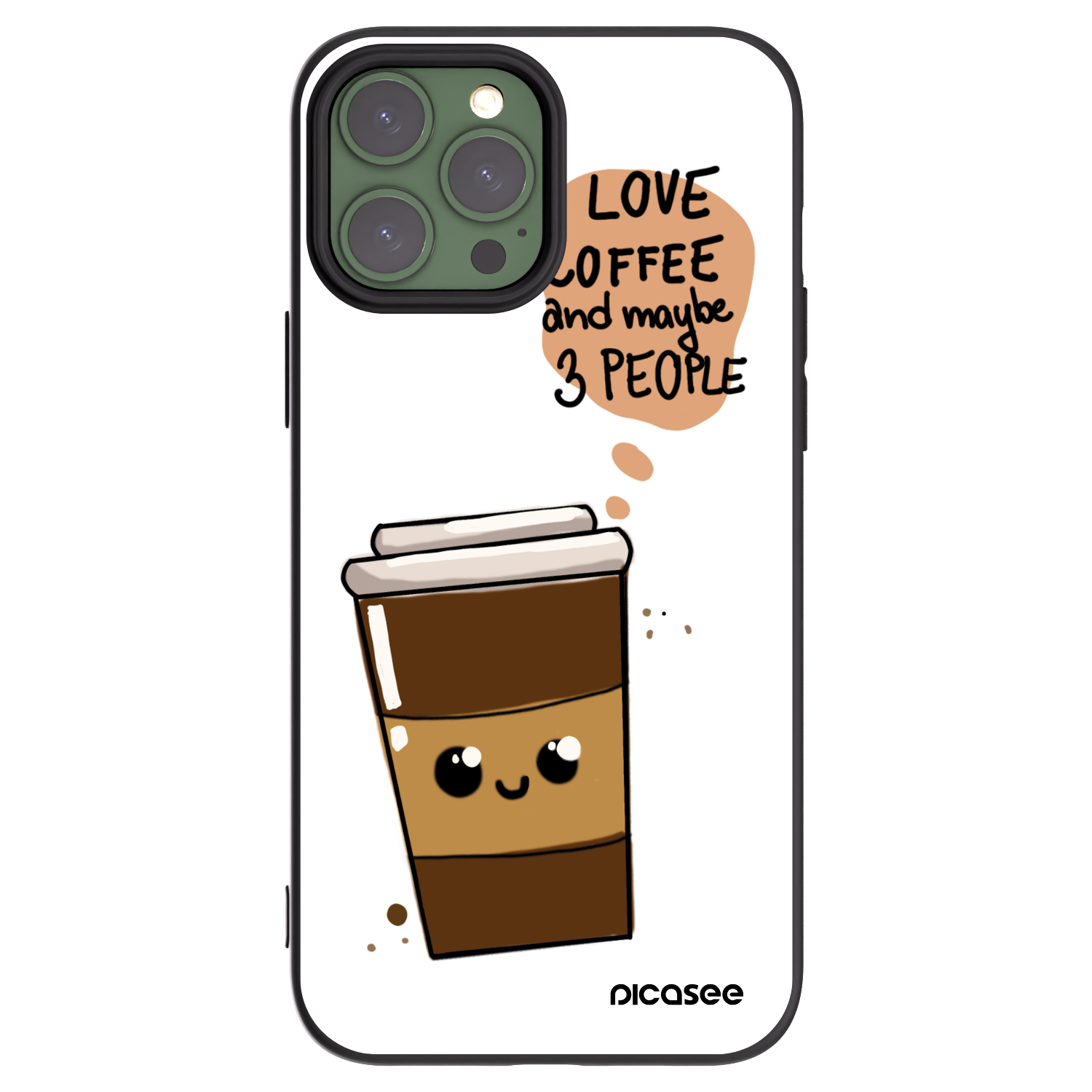 Picasee Apple iPhone 13 Pro Max Hülle - Schwarzes Silikon - Cute coffee
