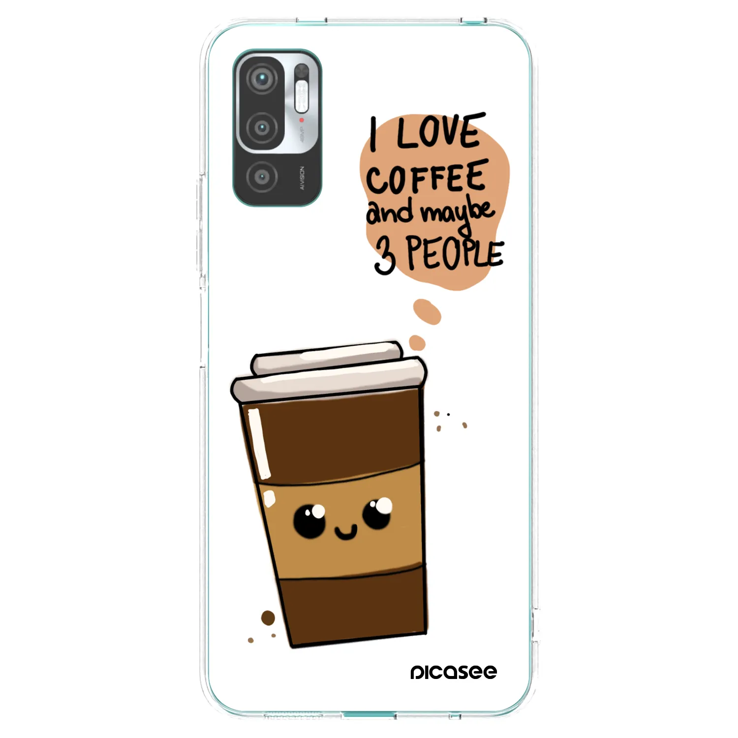 Picasee Xiaomi Redmi Note 10 5G Hülle - Transparentes Silikon - Cute coffee
