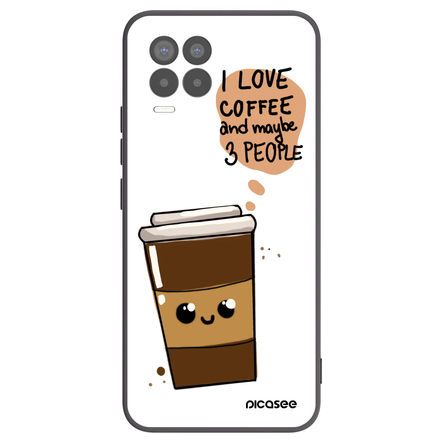 Picasee Realme 8 Pro Hülle - Schwarzes Silikon - Cute coffee
