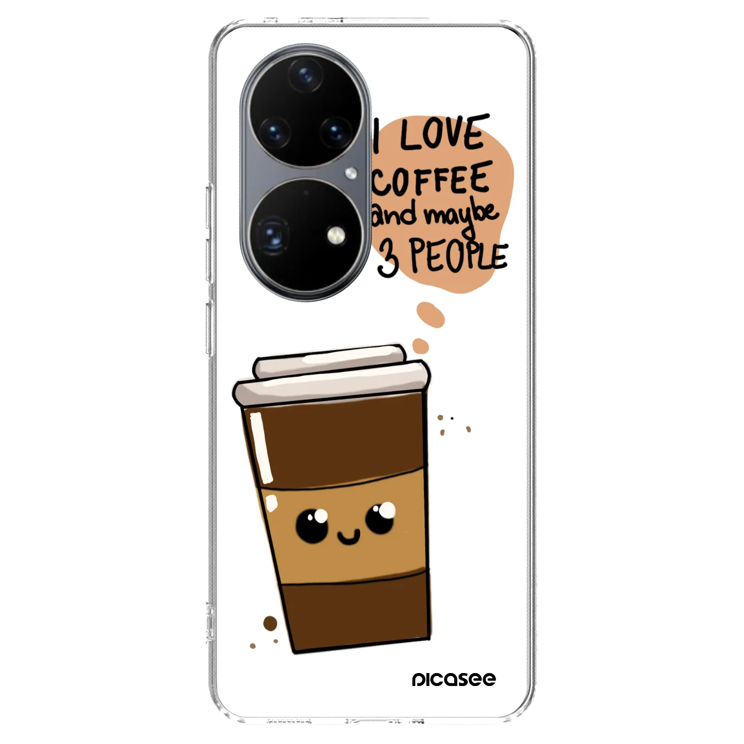 Picasee Huawei P50 Hülle - Transparentes Silikon - Cute coffee