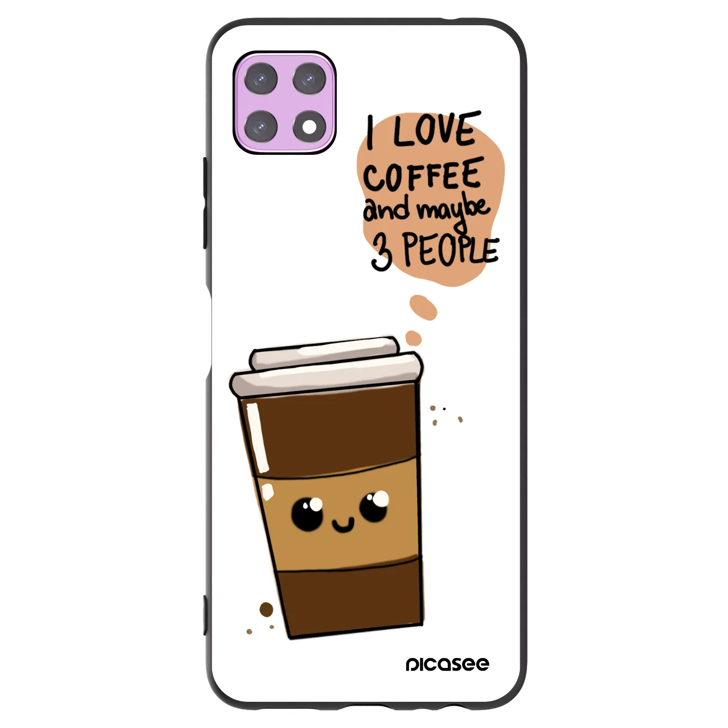 Picasee Samsung Galaxy A22 A226B 5G Hülle - Schwarzes Silikon - Cute coffee