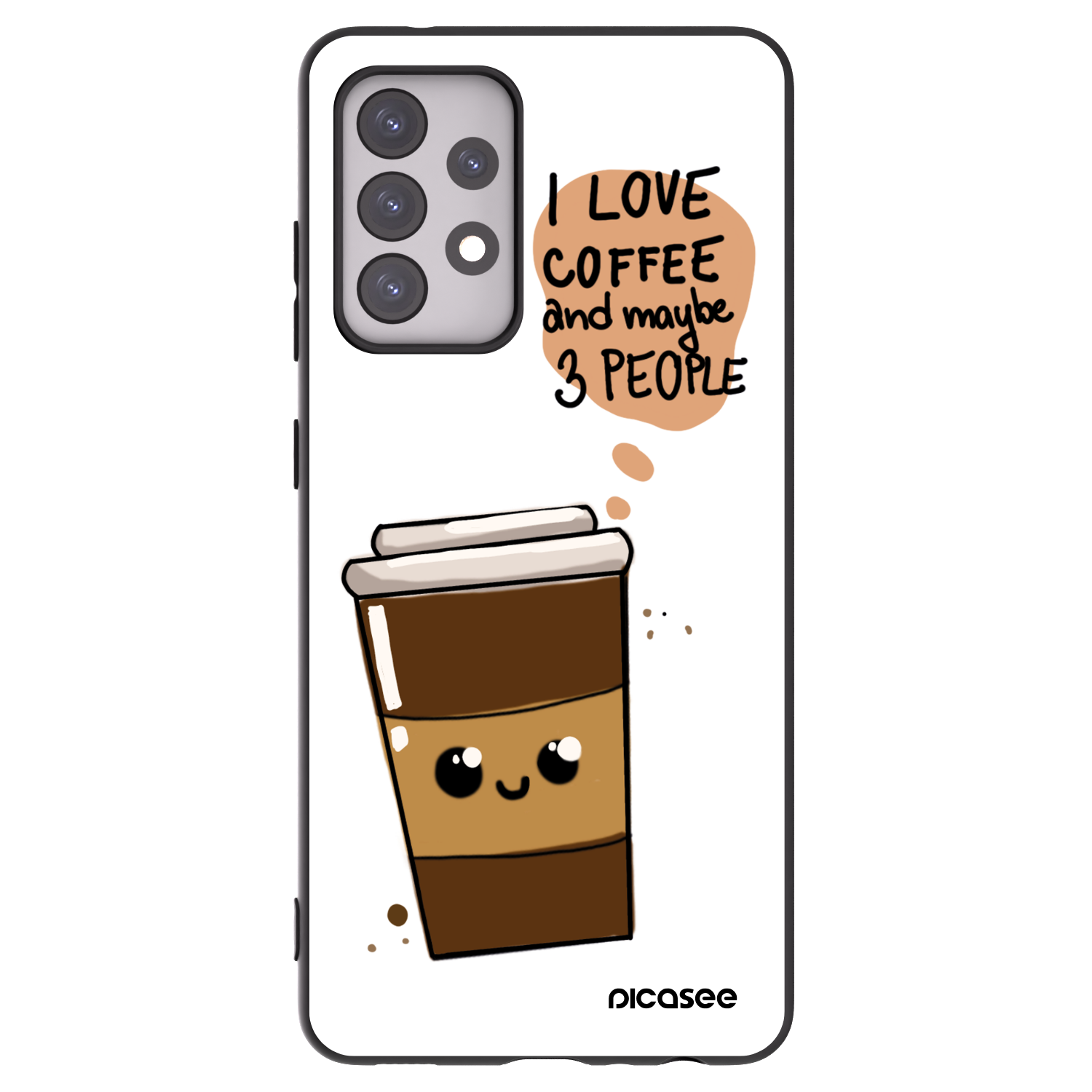 Picasee Samsung Galaxy A52s 5G A528B Hülle - Schwarzes Silikon - Cute coffee