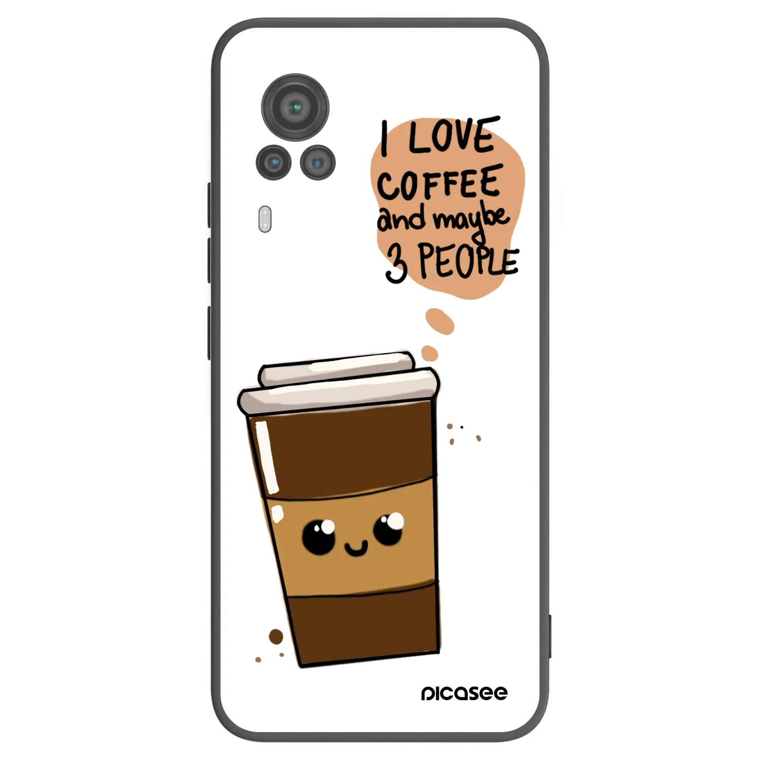 Picasee Vivo X60 Pro 5G Hülle - Schwarzes Silikon - Cute coffee