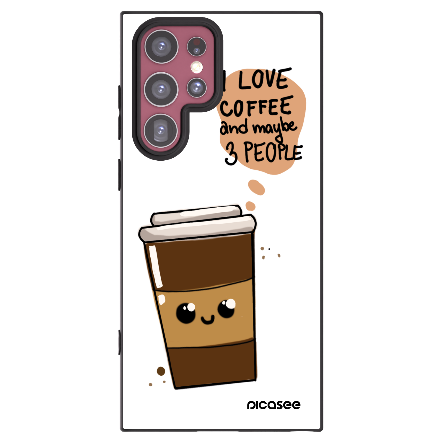 Picasee Samsung Galaxy S22 Ultra 5G Hülle - Schwarzes Silikon - Cute coffee