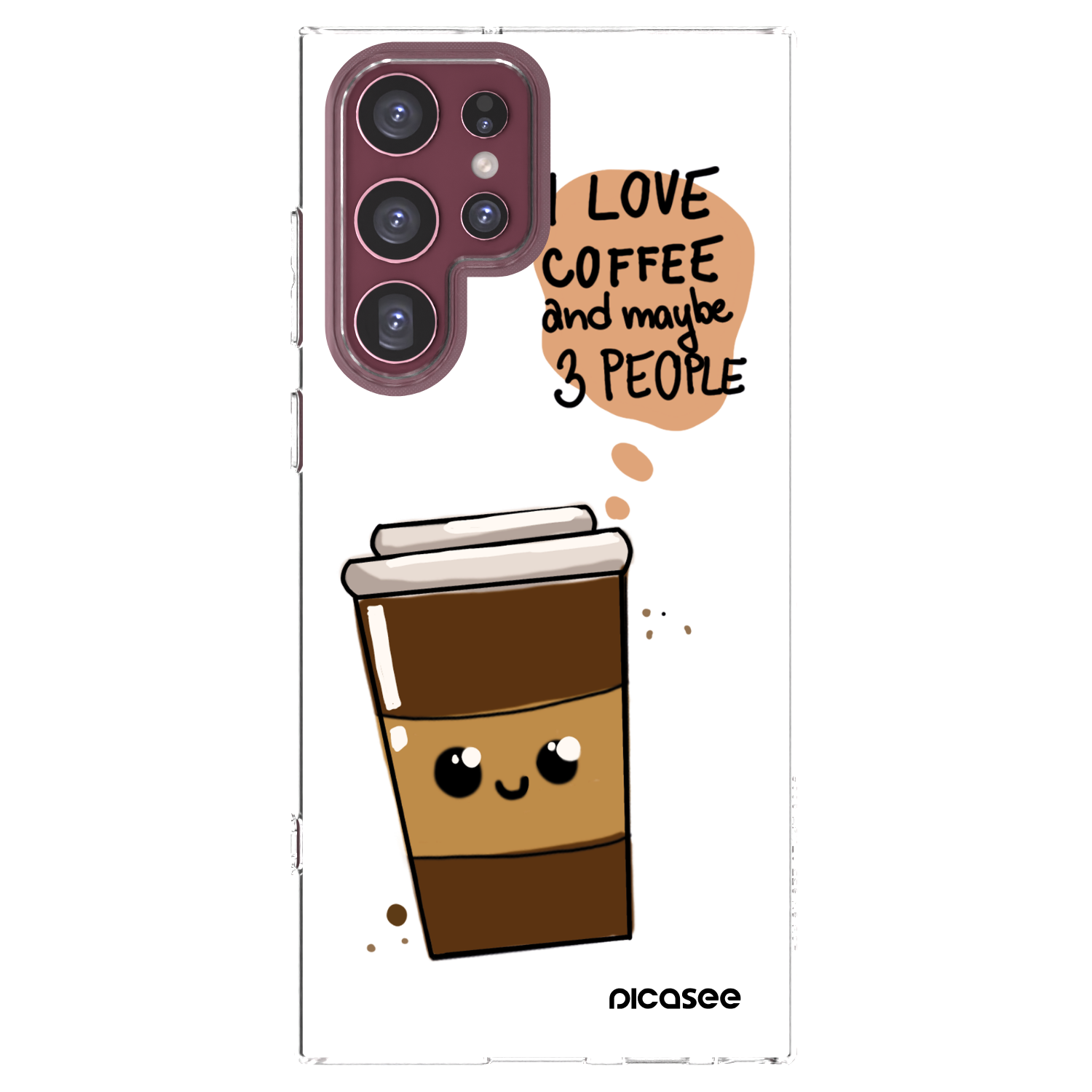 Picasee Samsung Galaxy S22 Ultra 5G Hülle - Transparentes Silikon - Cute coffee