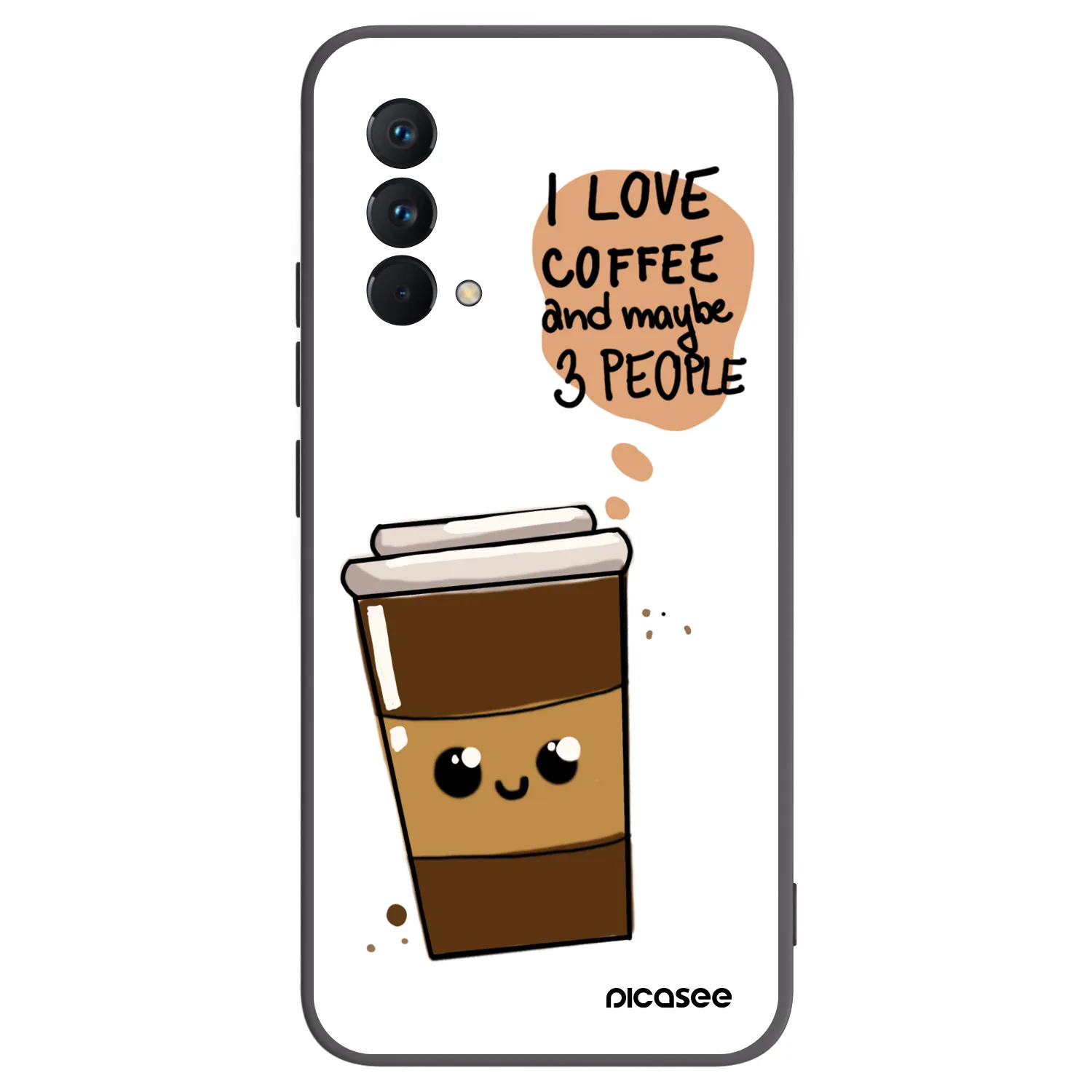 Picasee Realme GT Master Edition 5G Hülle - Schwarzes Silikon - Cute coffee