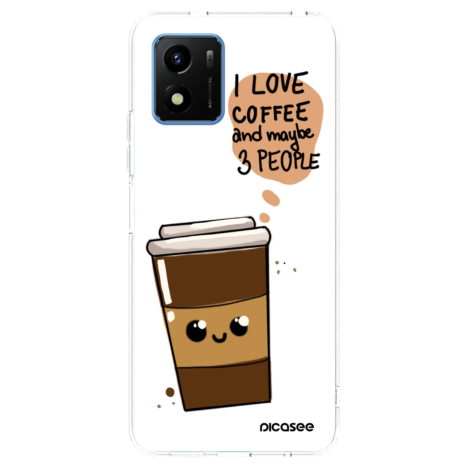 Picasee Vivo Y01 Hülle - Transparentes Silikon - Cute coffee