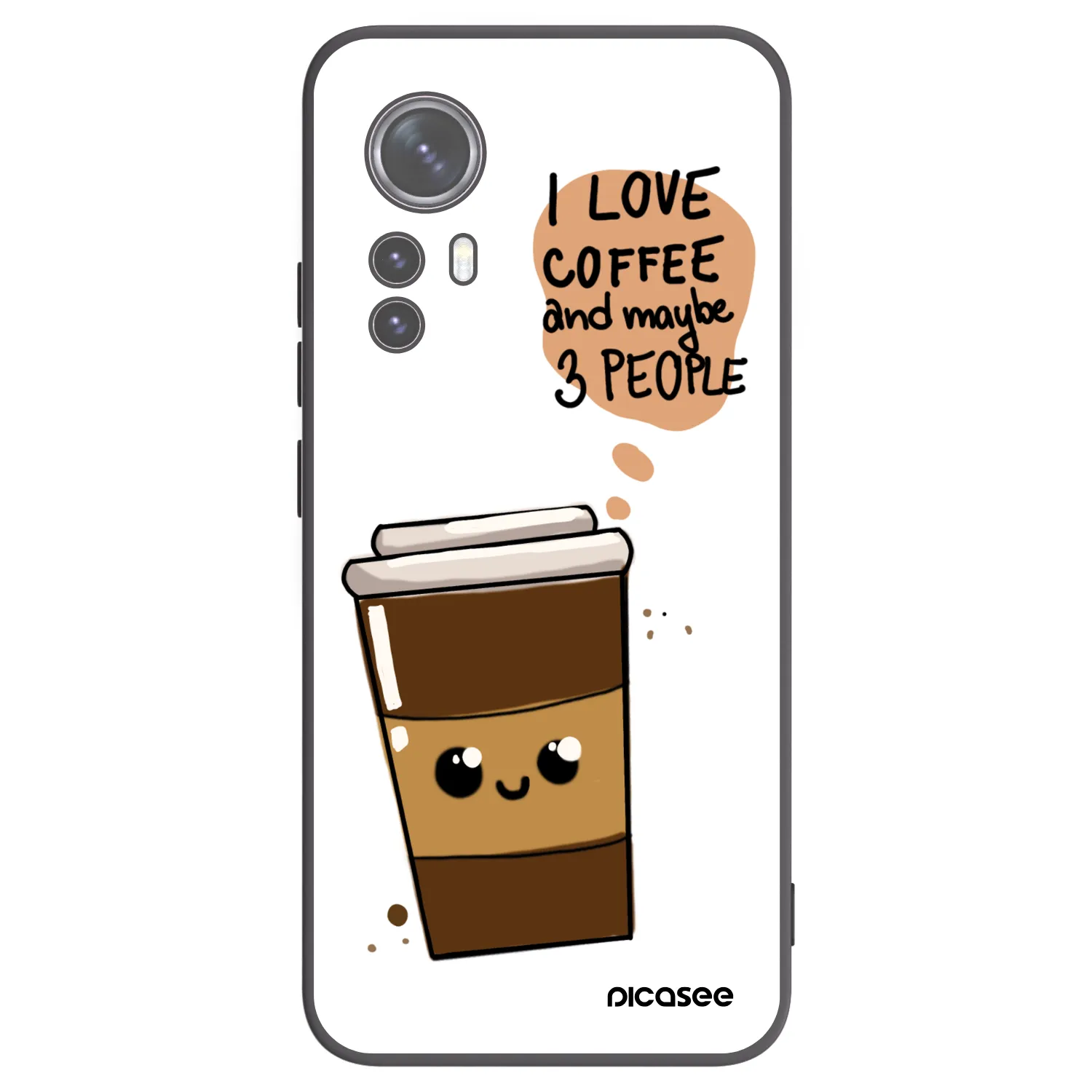 Picasee Xiaomi 12X Hülle - Schwarzes Silikon - Cute coffee