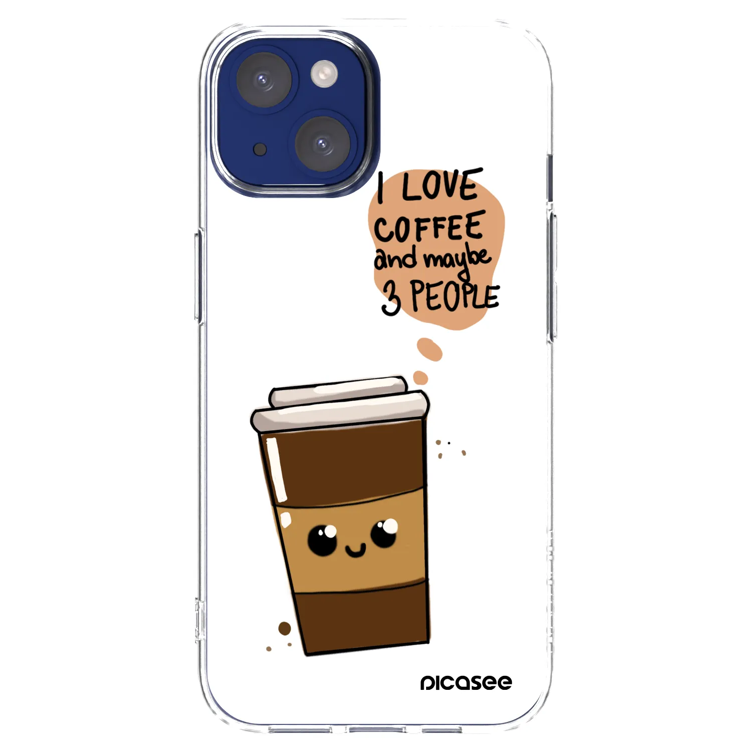 Picasee Apple iPhone 14 Hülle - Transparentes Silikon - Cute coffee