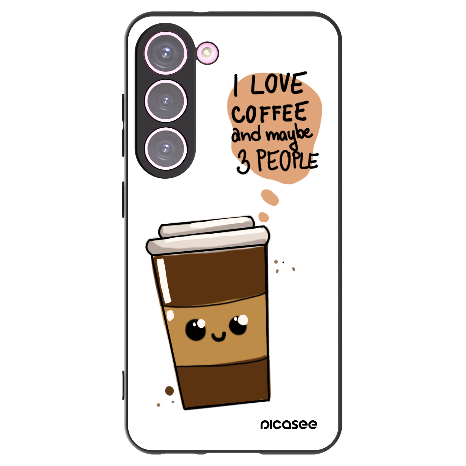 Picasee Samsung Galaxy S23 5G Hülle - Schwarzes Silikon - Cute coffee