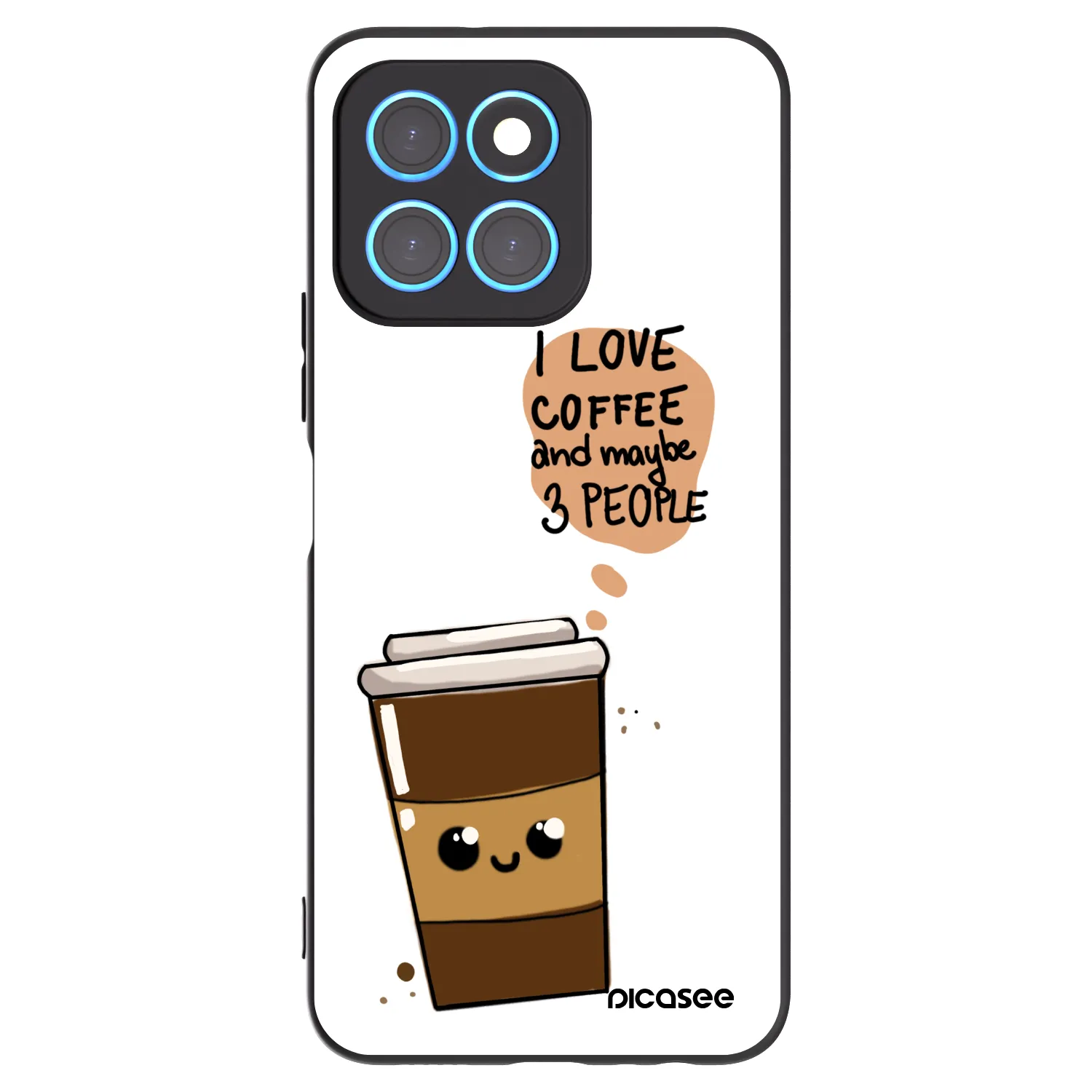 Picasee Honor X8 5G Hülle - Schwarzes Silikon - Cute coffee
