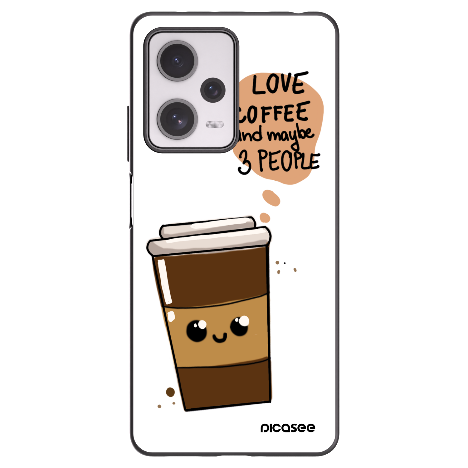 Picasee Xiaomi Redmi Note 12 Pro+ 5G Hülle - Schwarzes Silikon - Cute coffee