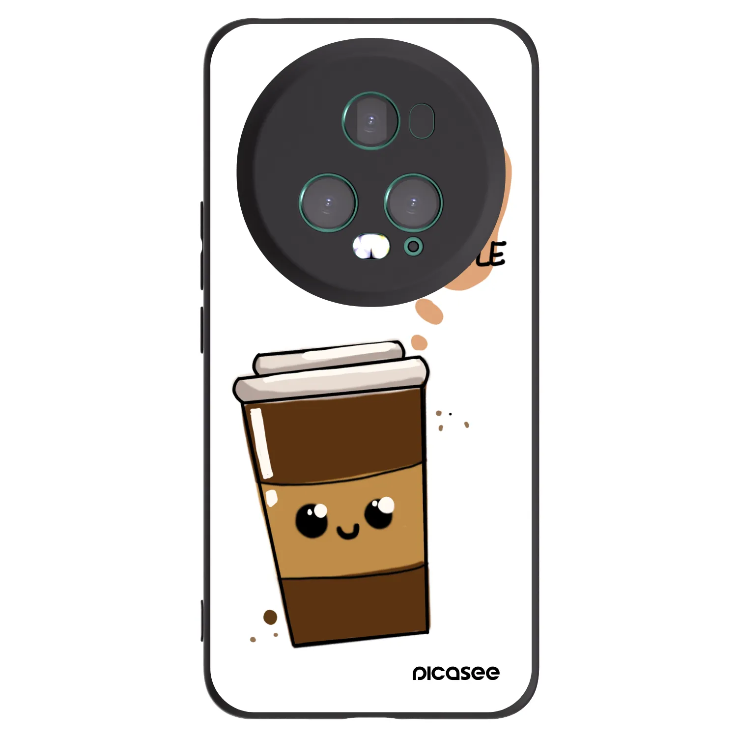 Picasee Honor Magic5 Pro Hülle - Schwarzes Silikon - Cute coffee