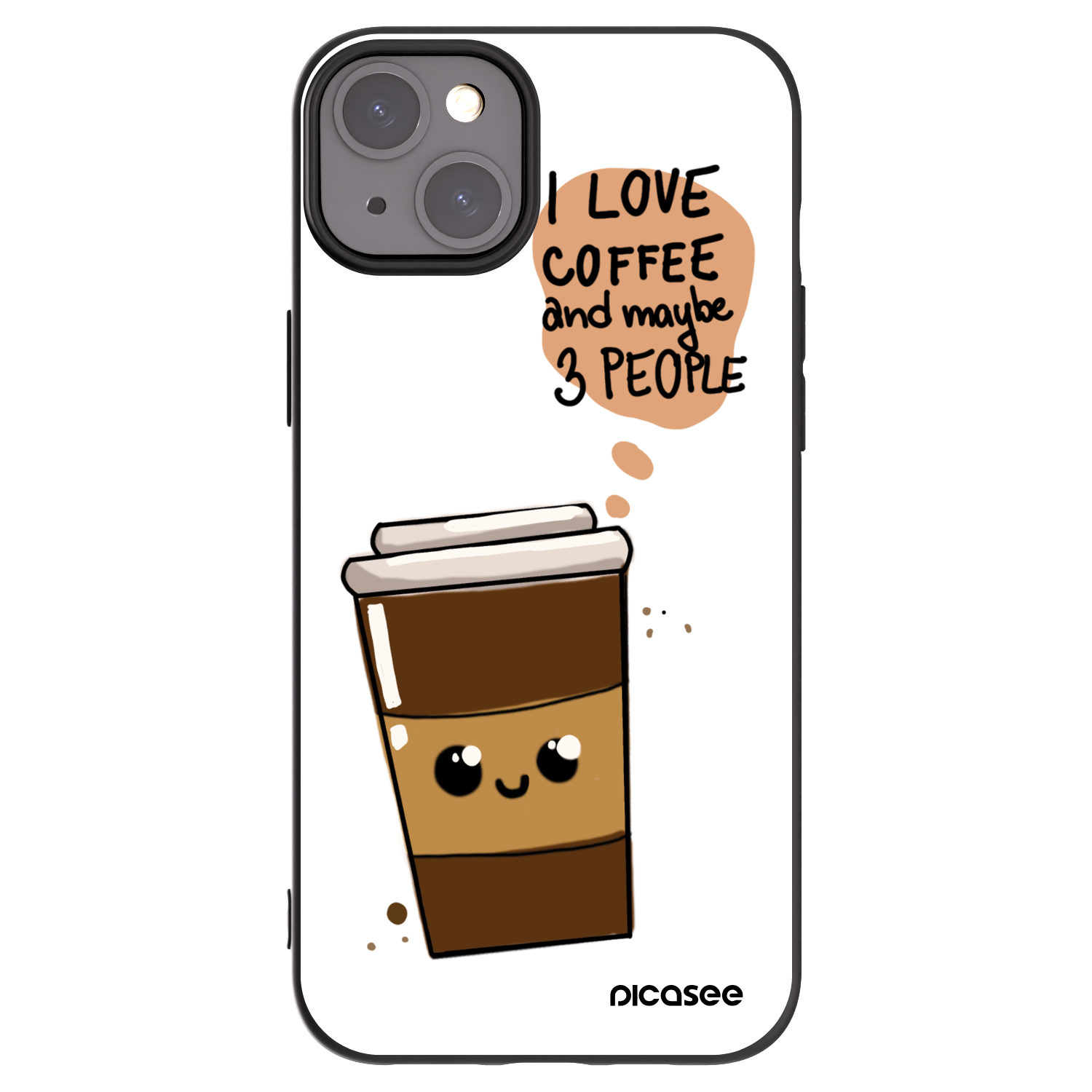 Picasee Apple iPhone 15 Plus Hülle - Schwarzes Silikon - Cute coffee