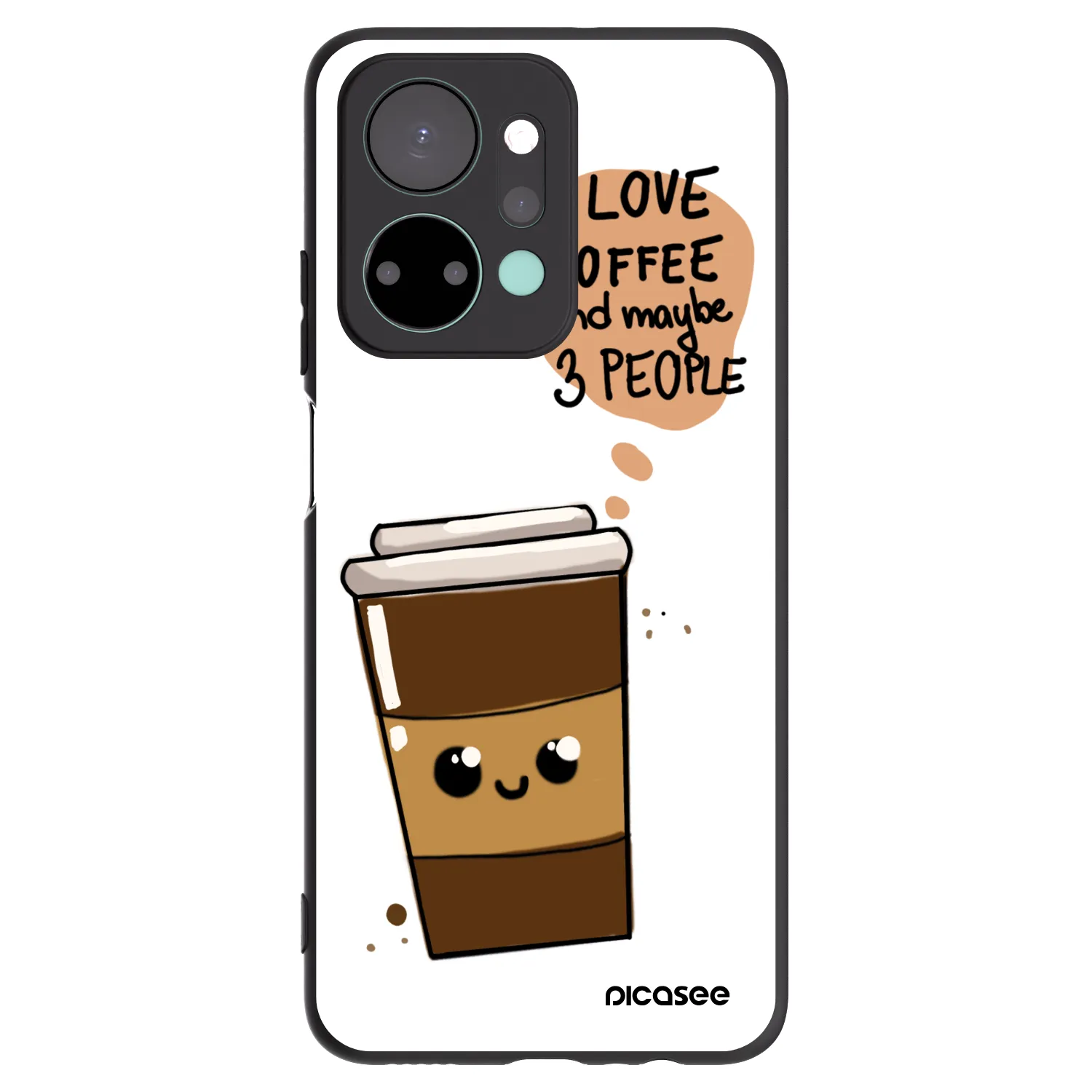 Picasee Honor X7a Hülle - Schwarzes Silikon - Cute coffee