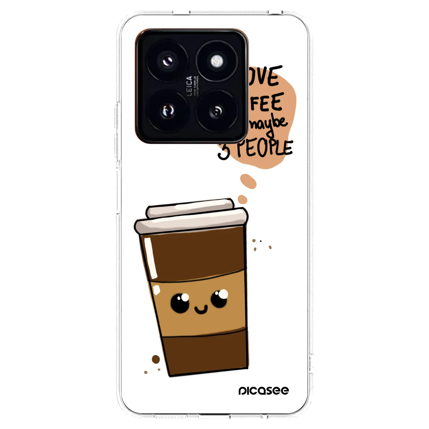 Picasee Xiaomi 14 Pro Hülle - Transparentes Silikon - Cute coffee