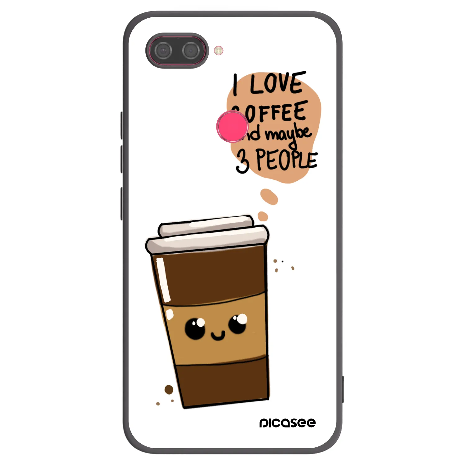 Picasee Xiaomi Mi 8 Lite Hülle - Schwarzes Silikon - Cute coffee