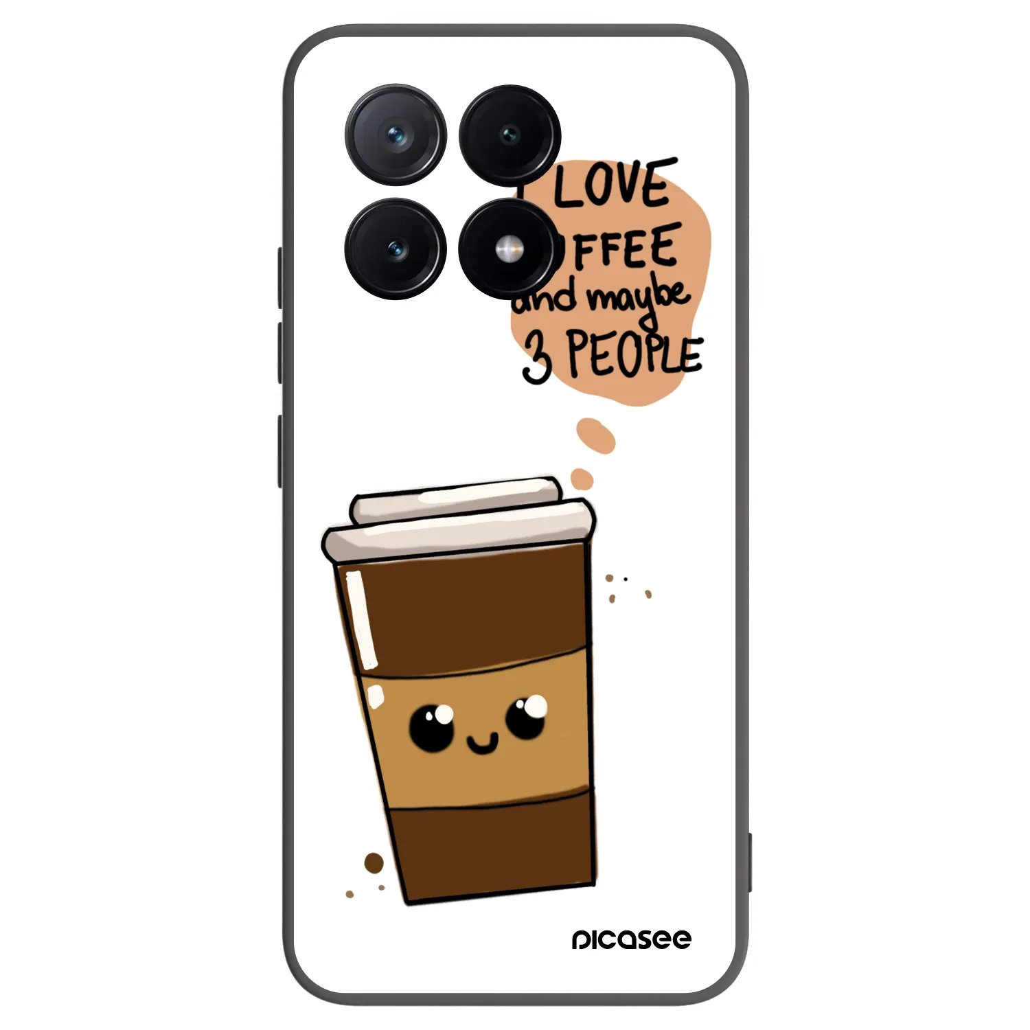 Picasee Xiaomi Poco X6 Pro Hülle - Schwarzes Silikon - Cute coffee