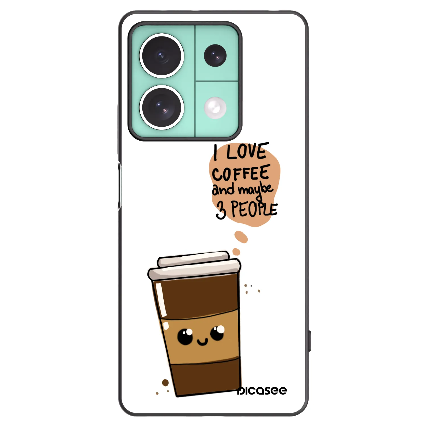 Picasee Xiaomi Redmi Note 13 5G Hülle - Schwarzes Silikon - Cute coffee