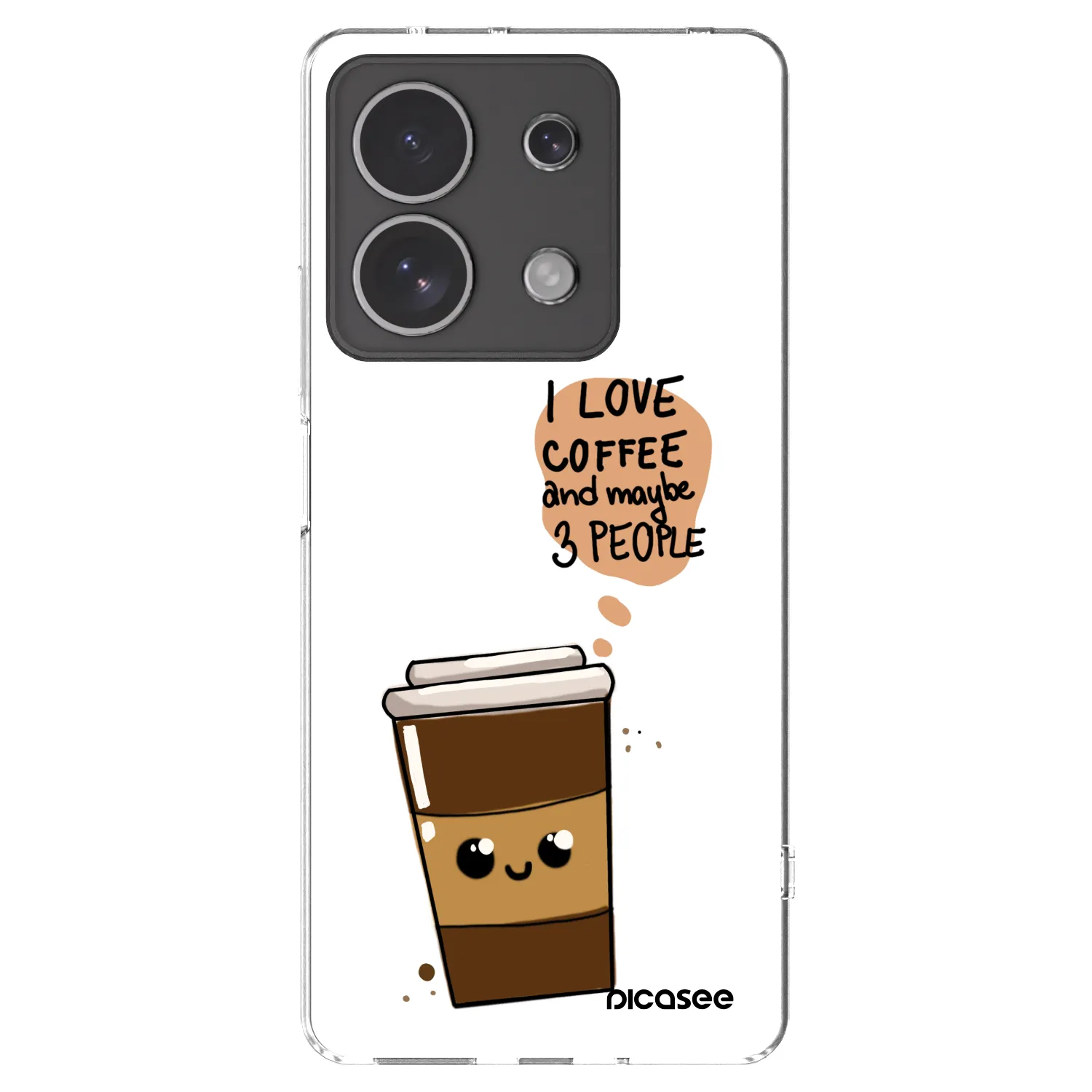 Picasee Xiaomi Redmi Note 13 4G Hülle - Transparentes Silikon - Cute coffee