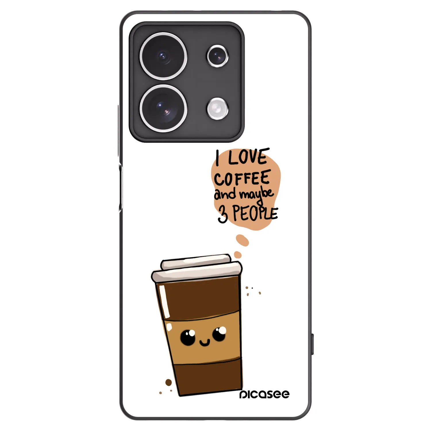Picasee Xiaomi Redmi Note 13 4G Hülle - Schwarzes Silikon - Cute coffee