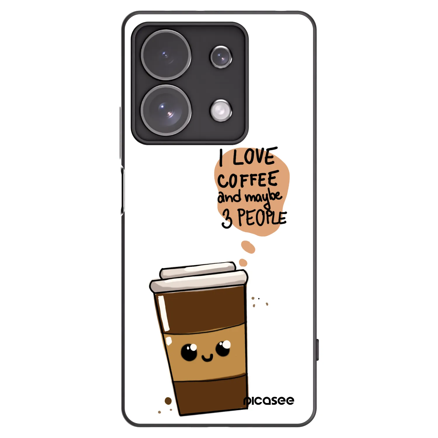 Picasee Xiaomi Redmi Note 13 Pro 4G Hülle - Schwarzes Silikon - Cute coffee