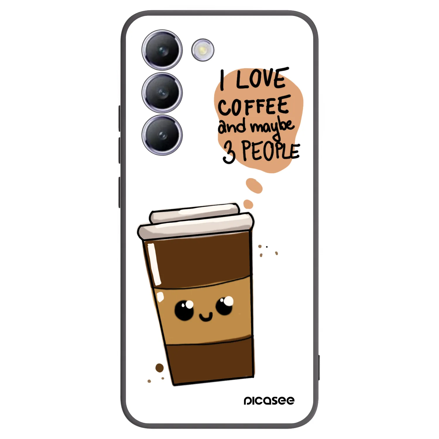 Picasee Vivo V40 SE 5G Hülle - Schwarzes Silikon - Cute coffee