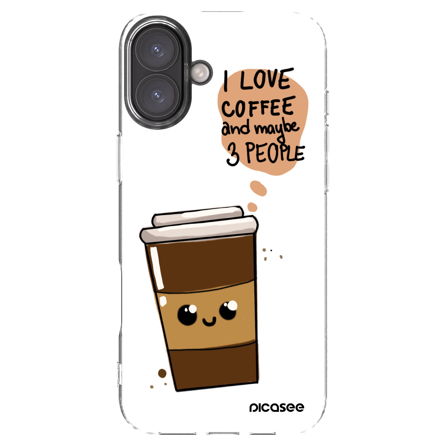 Picasee Apple iPhone 16 Plus Hülle - Transparentes Silikon - Cute coffee