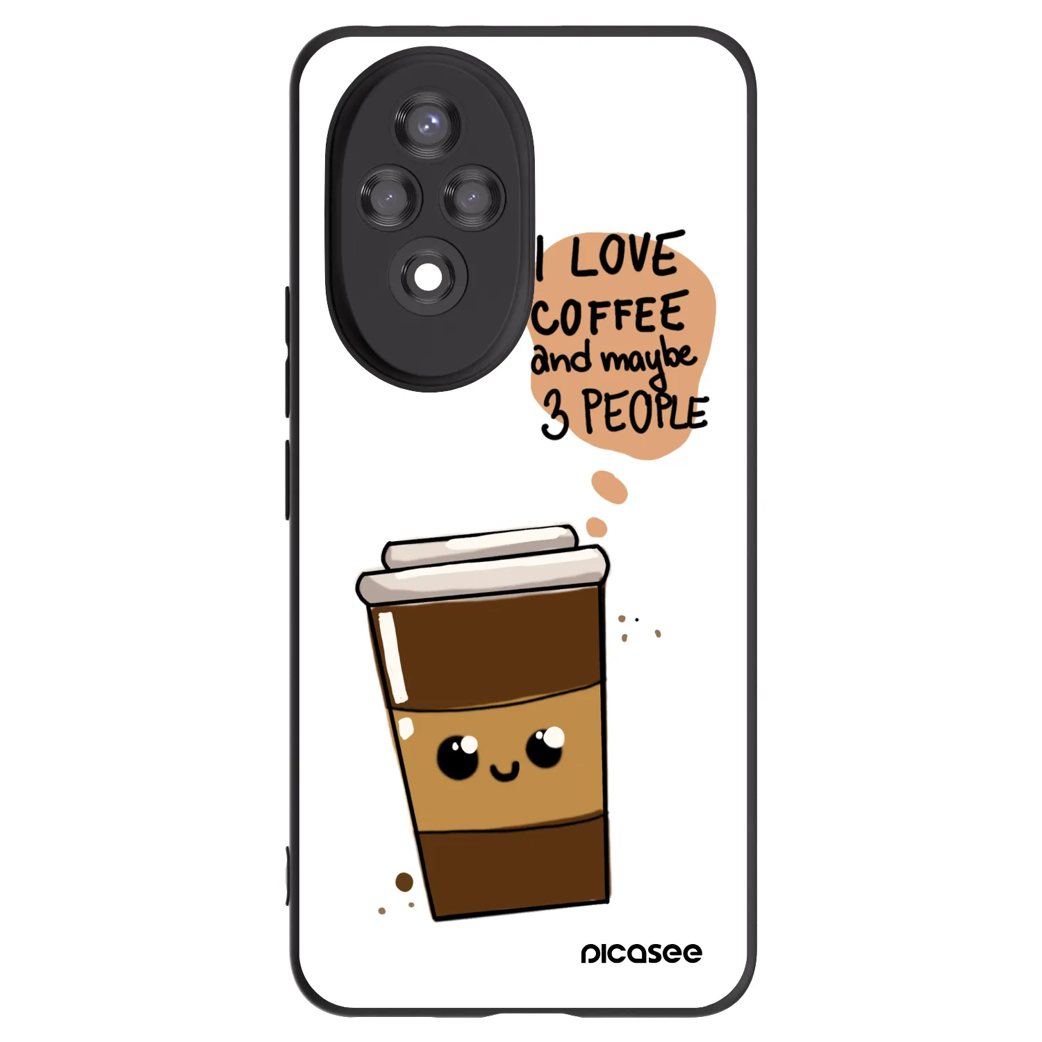 Picasee Honor 200 Pro 5G Hülle - Schwarzes Silikon - Cute coffee