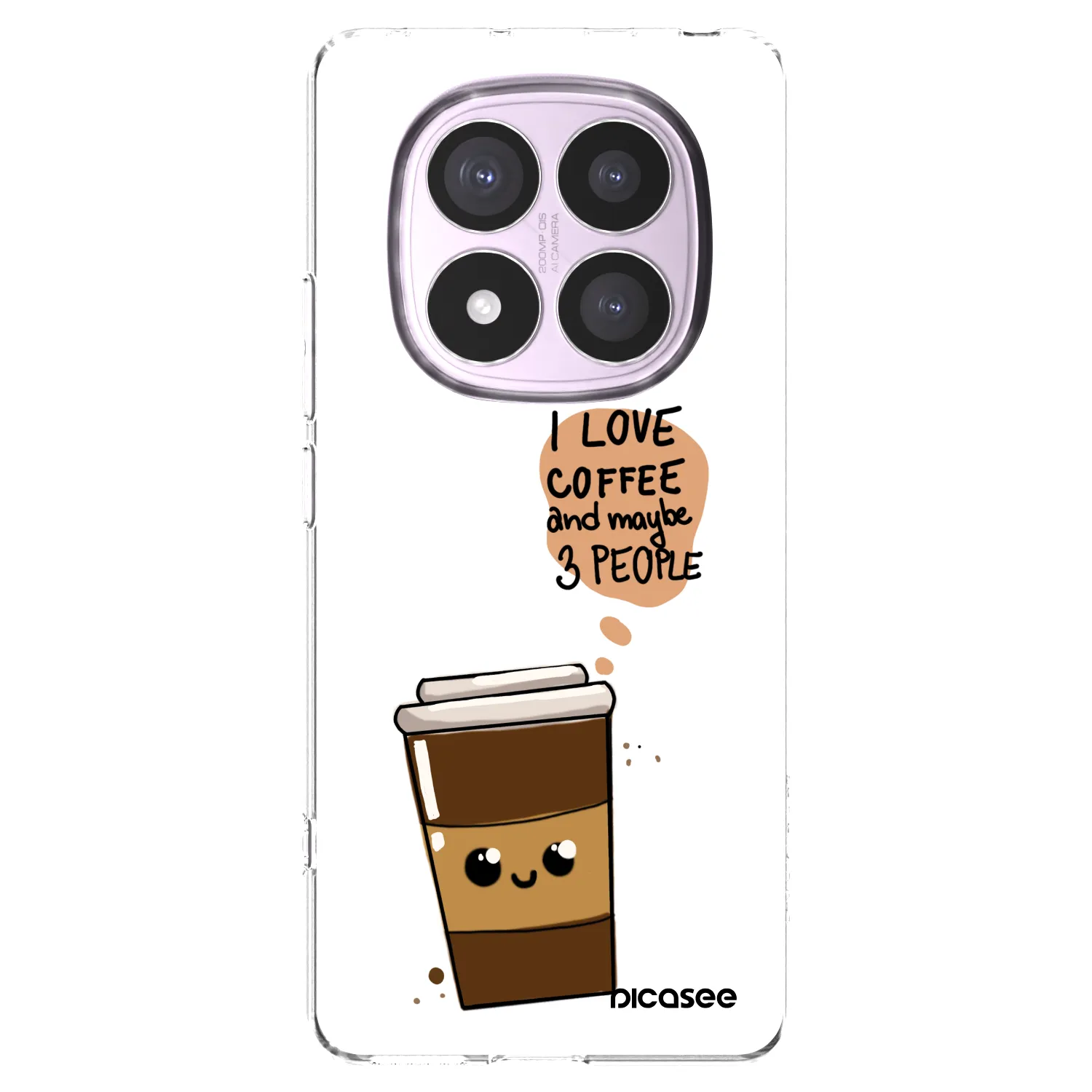 Picasee Xiaomi Redmi Note 14 Pro 5G Hülle - Transparentes Silikon - Cute coffee