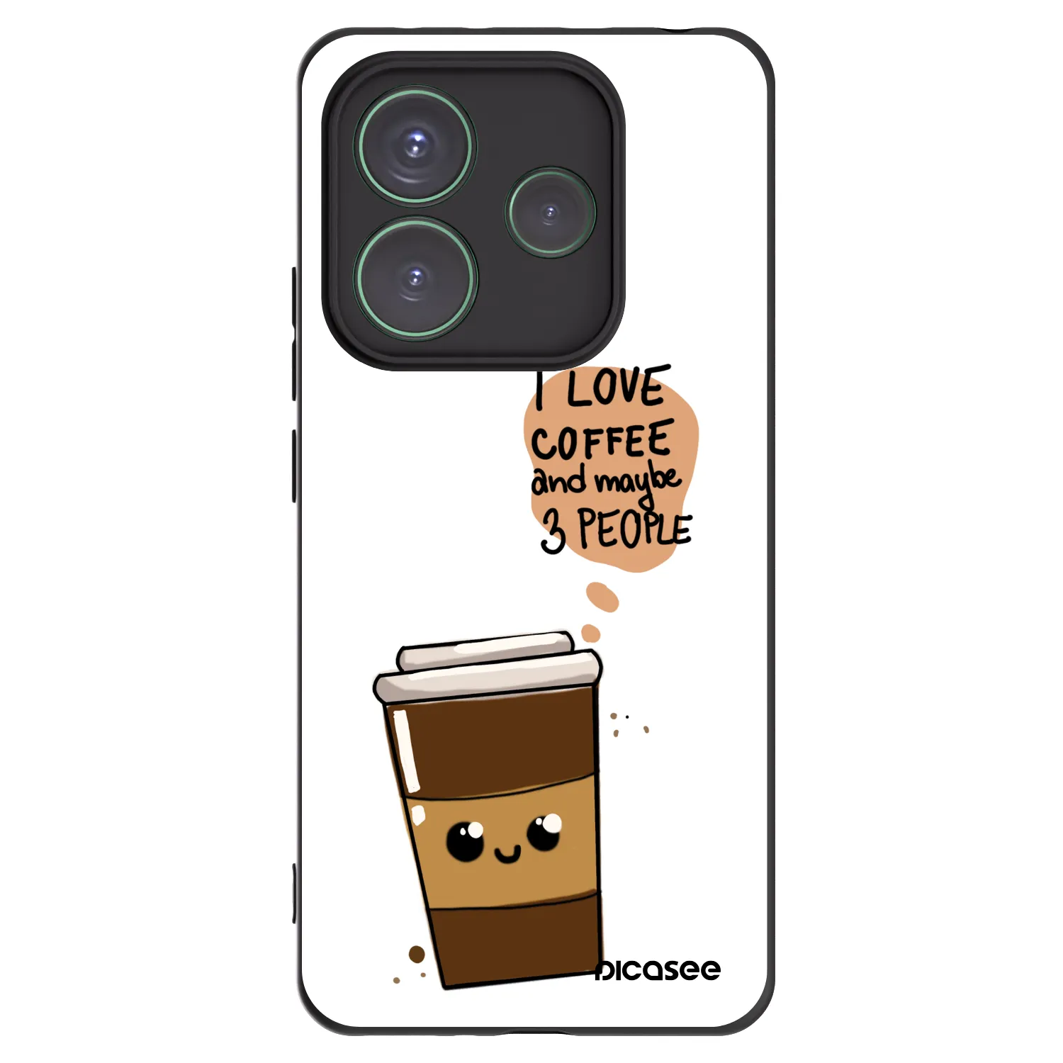 Picasee Xiaomi Redmi Note 14 5G Hülle - Schwarzes Silikon - Cute coffee
