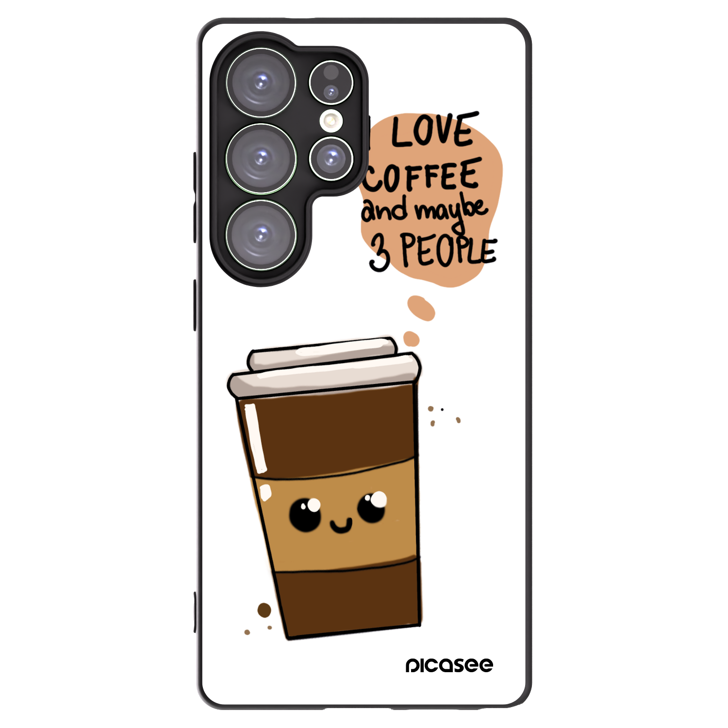 Picasee Samsung Galaxy S25 Ultra 5G Hülle - Schwarzes Silikon - Cute coffee