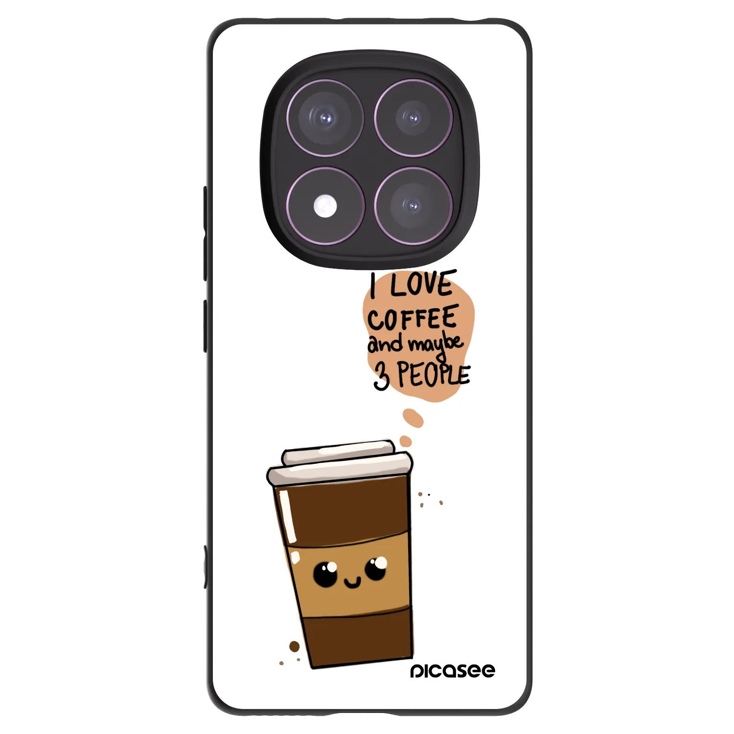 Picasee Xiaomi Redmi Note 14 Pro 4G Hülle - Schwarzes Silikon - Cute coffee