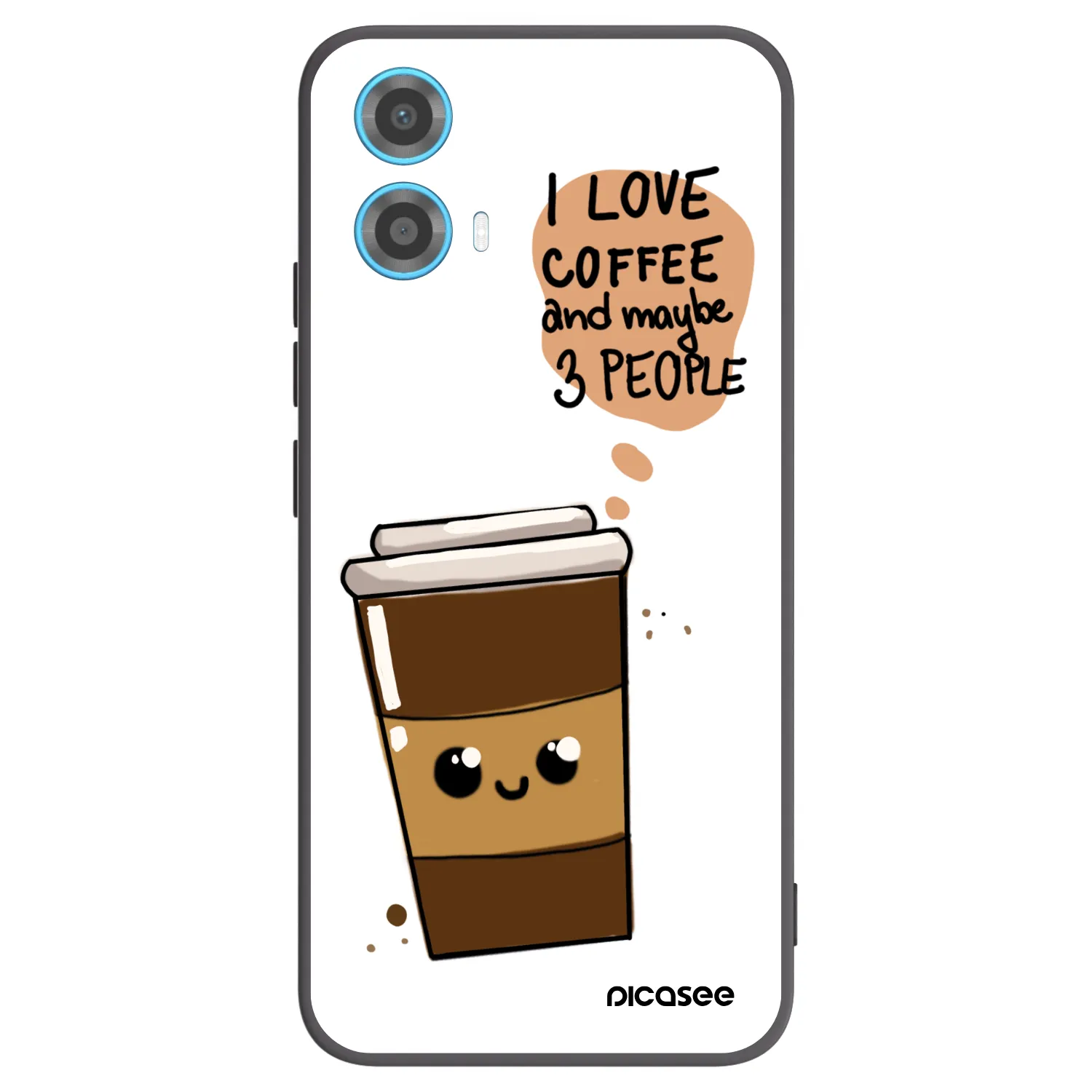 Picasee Motorola Moto G34 5G Hülle - Schwarzes Silikon - Cute coffee