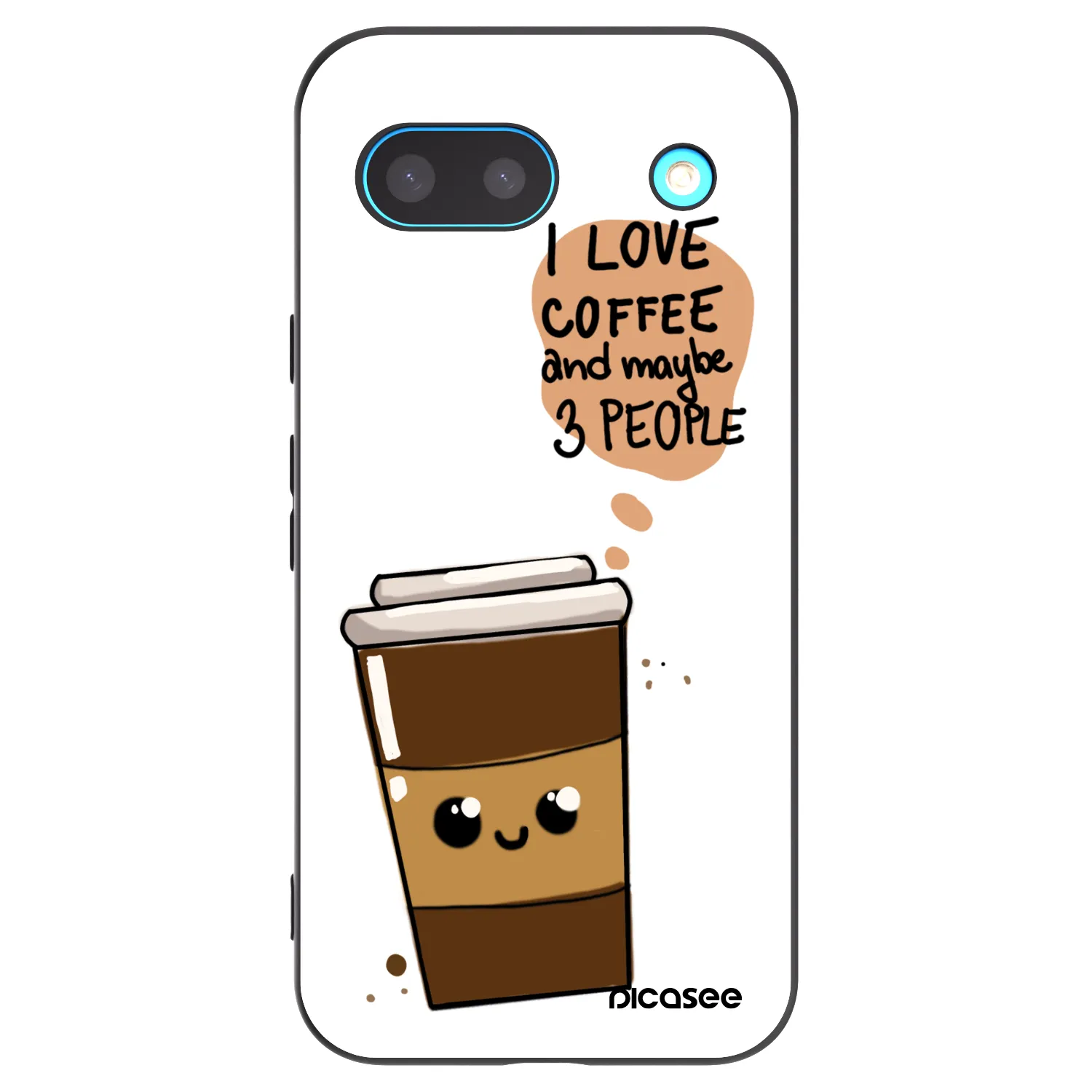 Picasee Google Pixel 8a Hülle - Schwarzes Silikon - Cute coffee