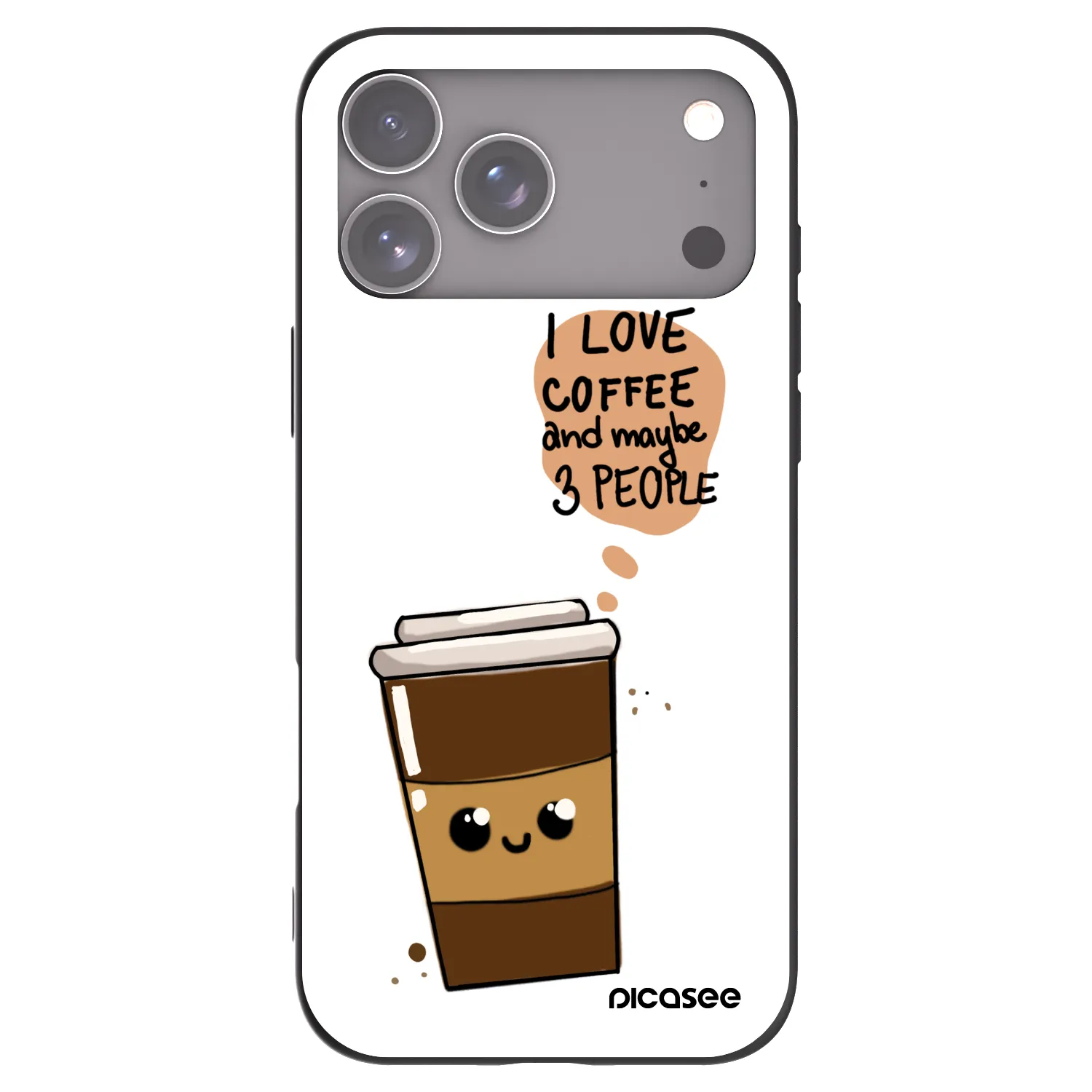 Picasee Apple iPhone 17 Pro Max Hülle - Schwarzes Silikon - Cute coffee