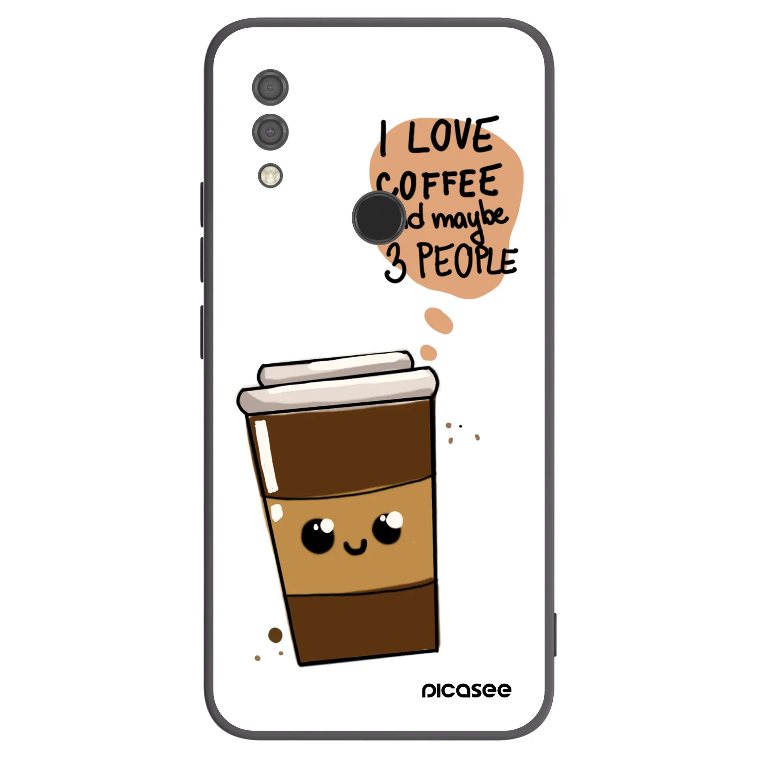 Picasee Xiaomi Redmi 7 Hülle - Schwarzes Silikon - Cute coffee