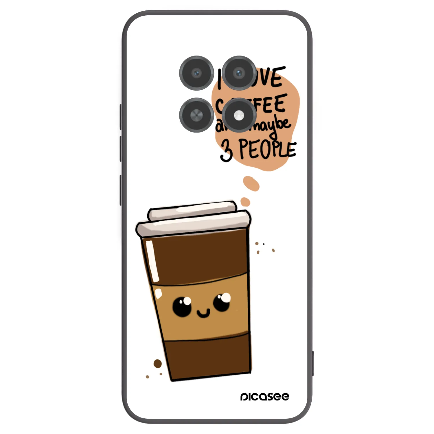 Picasee Realme 12X Hülle - Schwarzes Silikon - Cute coffee
