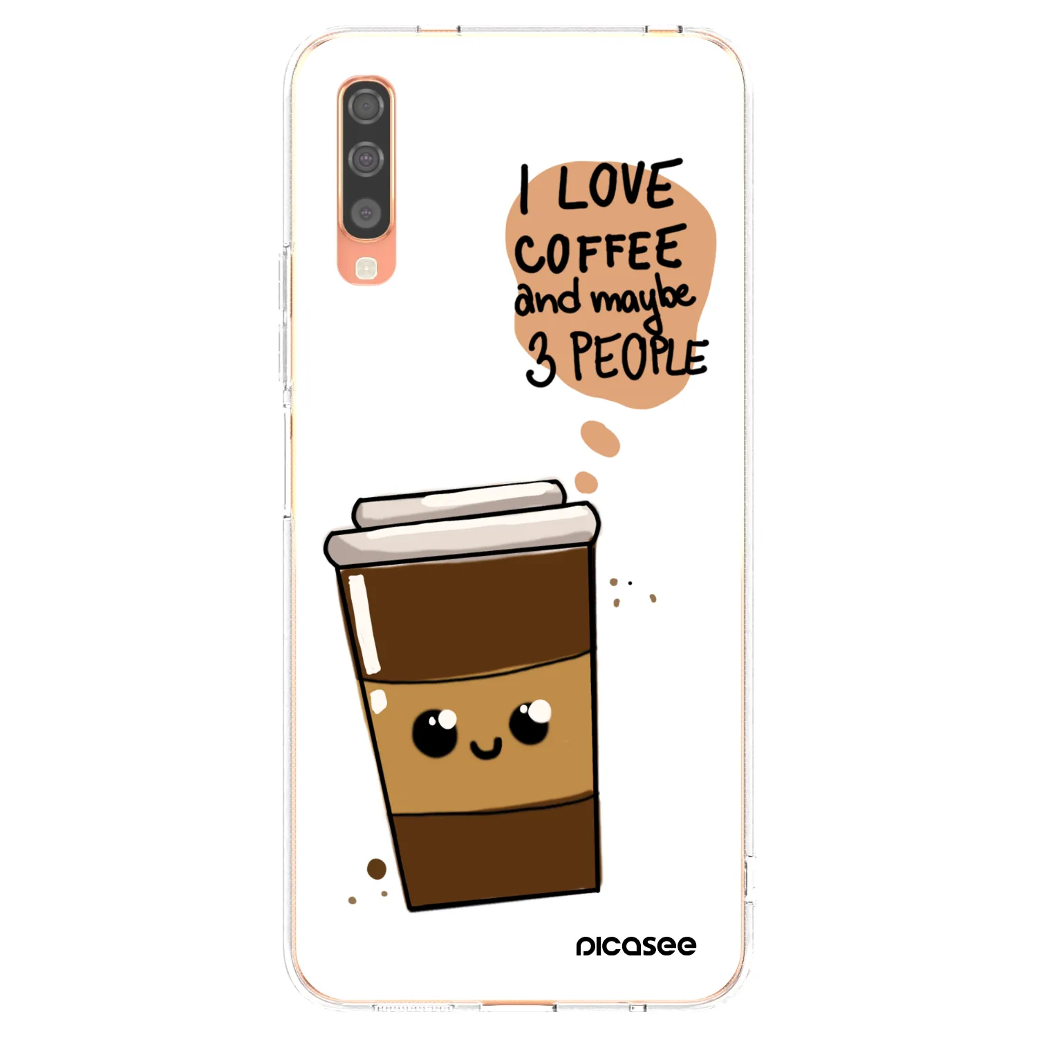 Picasee Samsung Galaxy A70 A705F Hülle - Transparentes Silikon - Cute coffee