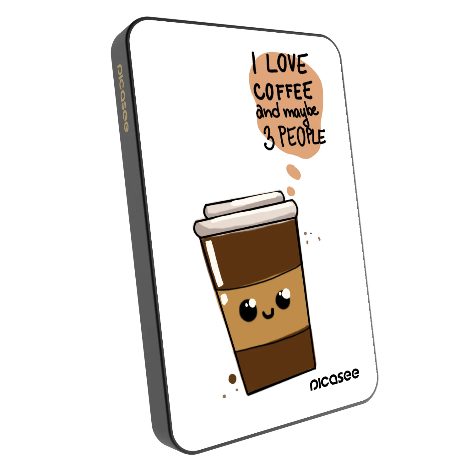 Picasee Powerbank mit MagSafe 5 000 mAh Grau - Cute coffee