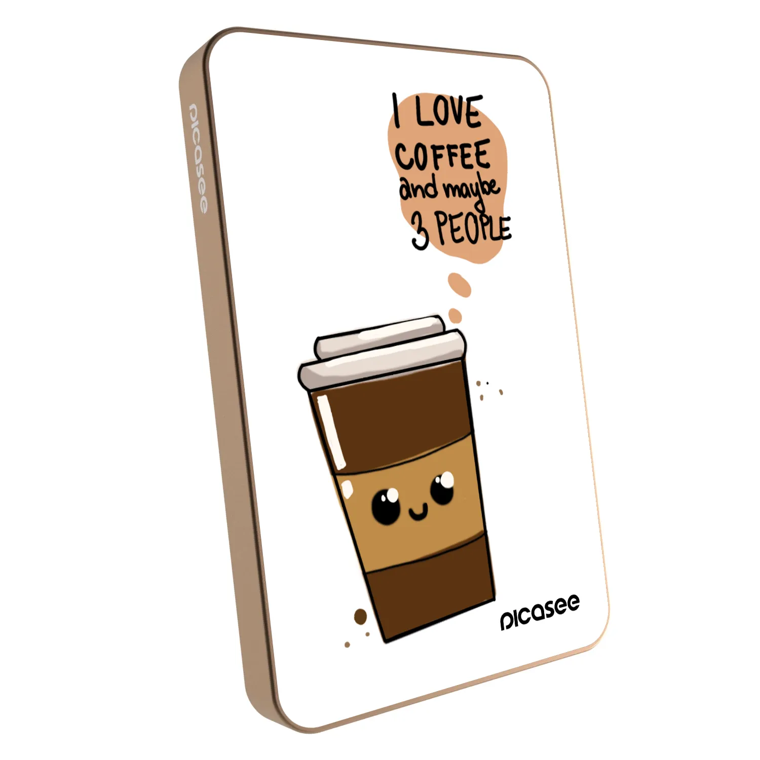 Picasee Powerbank mit MagSafe 5 000 mAh Golden - Cute coffee