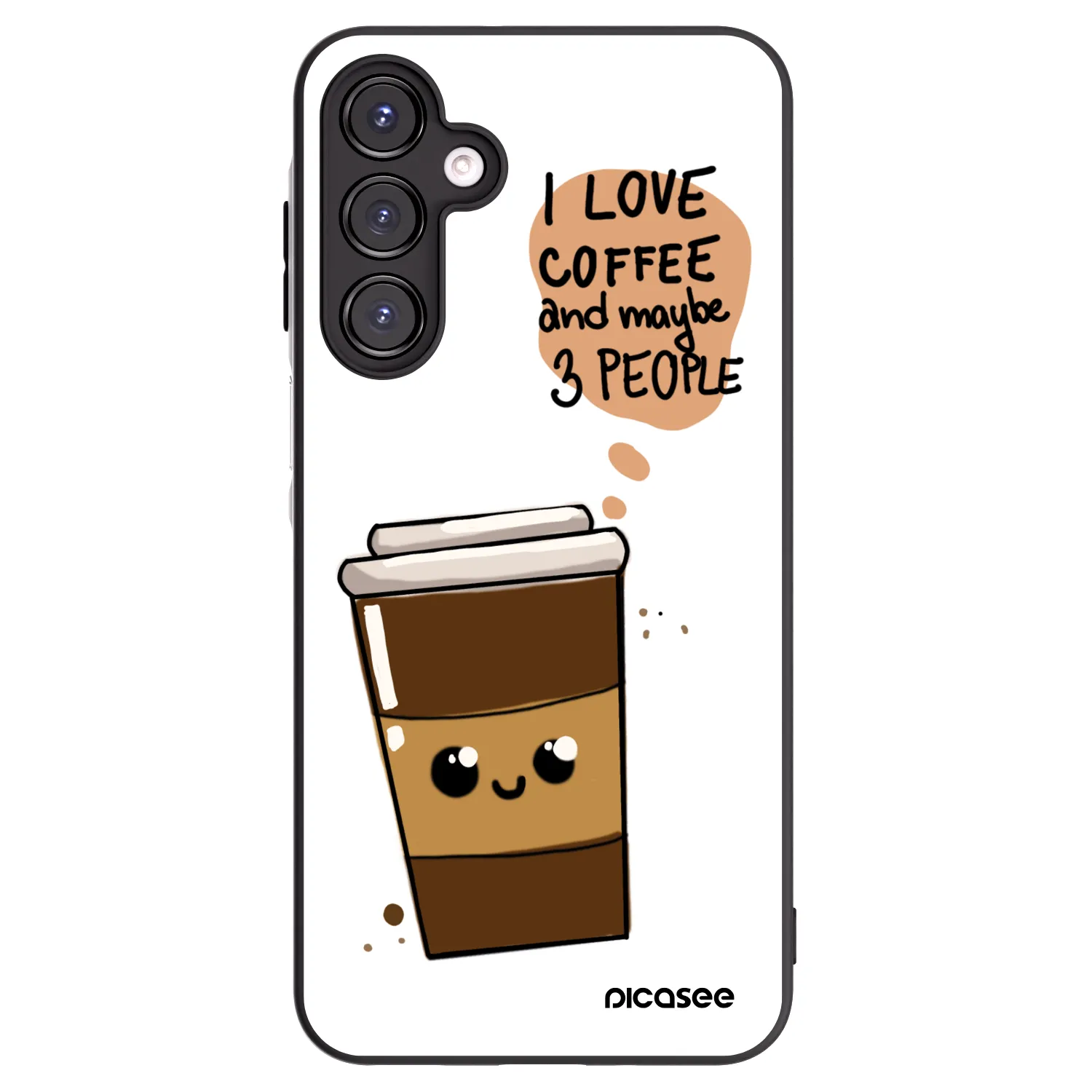 Picasee Samsung Galaxy A16 4G Hülle - Schwarzes Silikon - Cute coffee