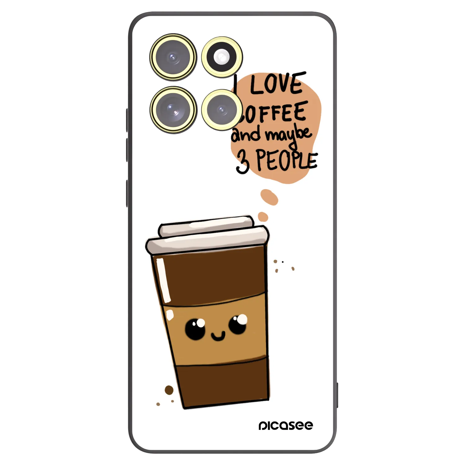 Picasee Motorola Moto G86 Power 5G Hülle - Schwarzes Silikon - Cute coffee