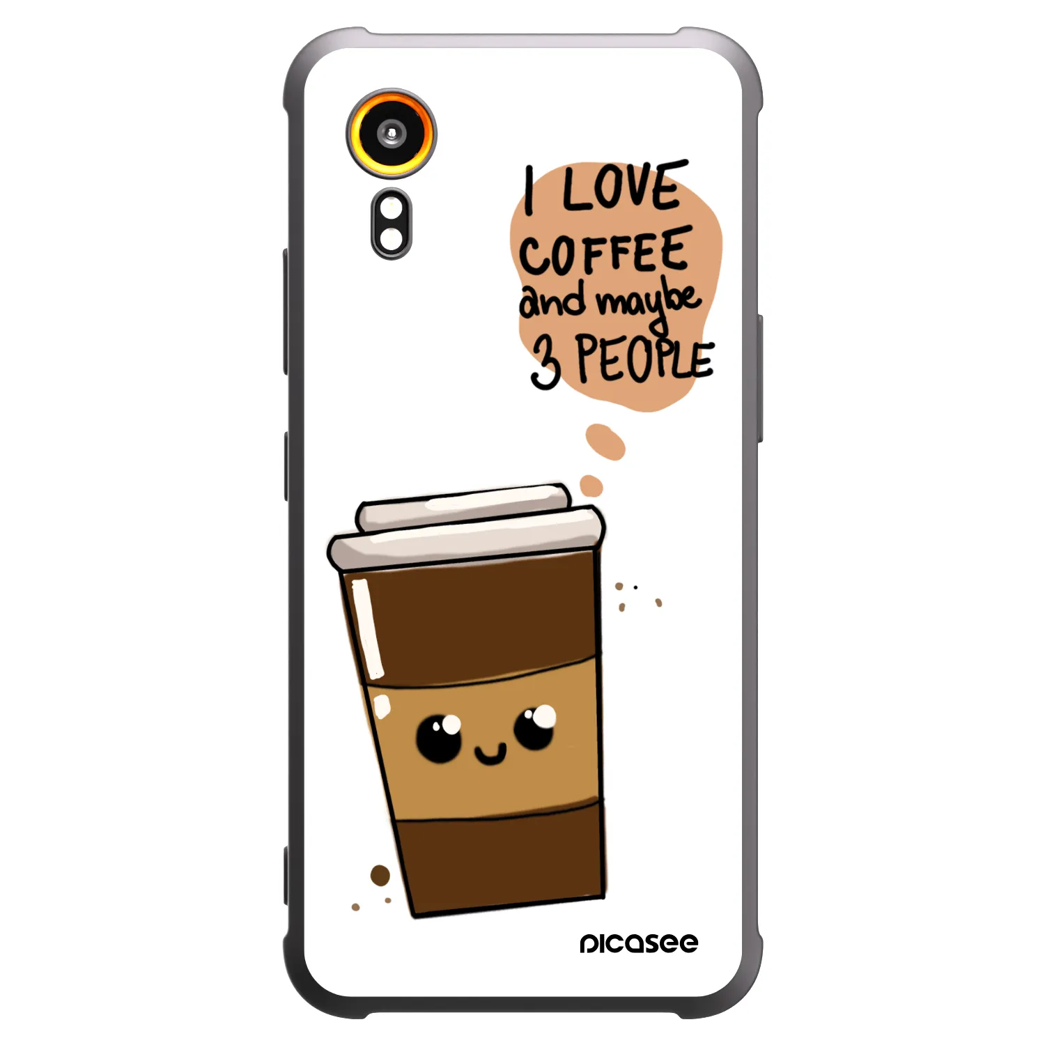 Picasee Samsung Galaxy Xcover 7 Hülle - Schwarzes Silikon - Cute coffee