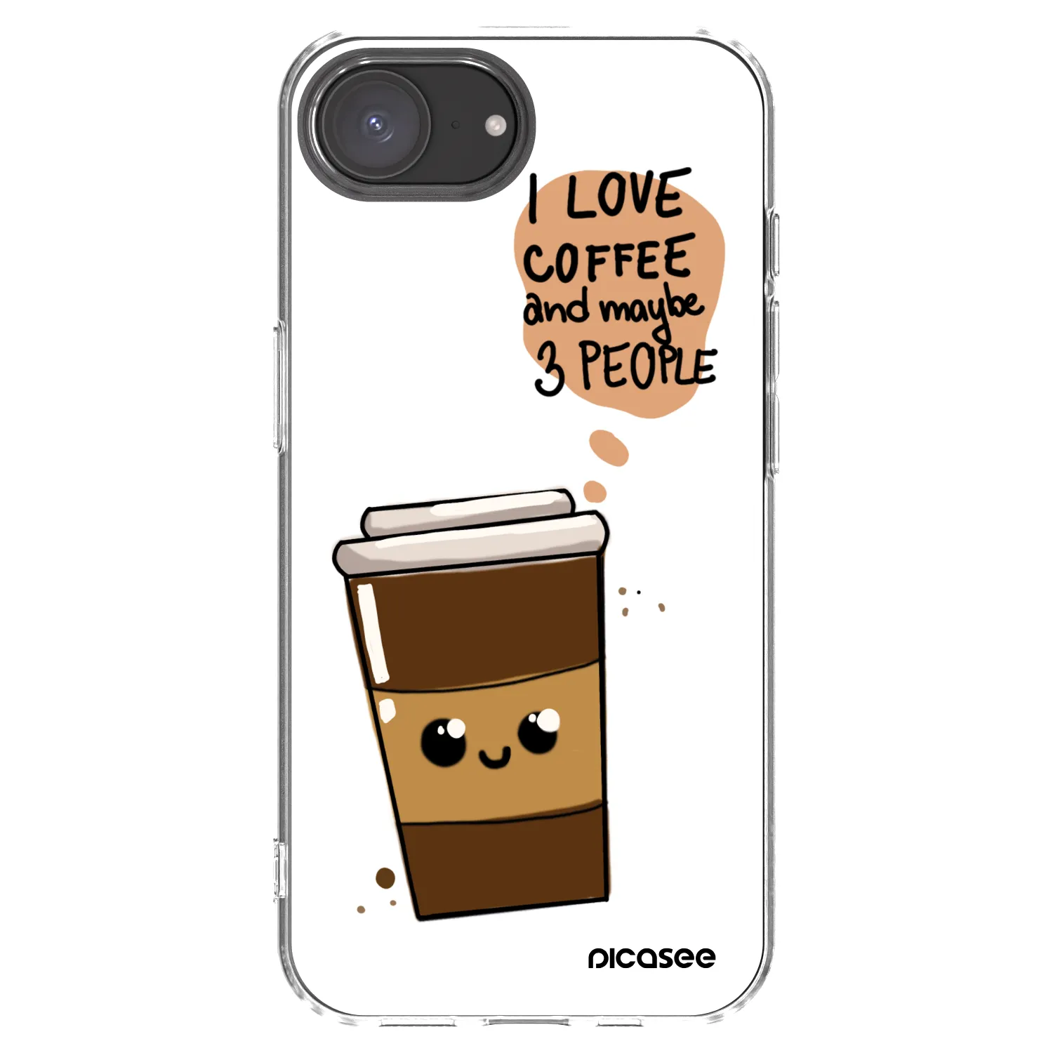 Picasee Apple iPhone 17e Hülle - Transparentes Silikon - Cute coffee