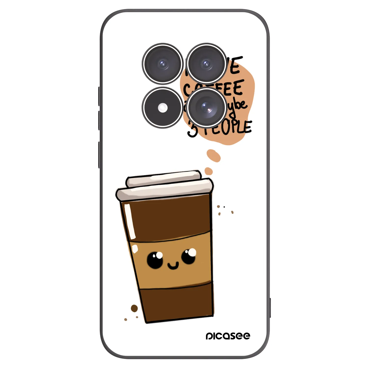 Picasee Xiaomi Redmi Note 15 Pro 5G Hülle - Schwarzes Silikon - Cute coffee